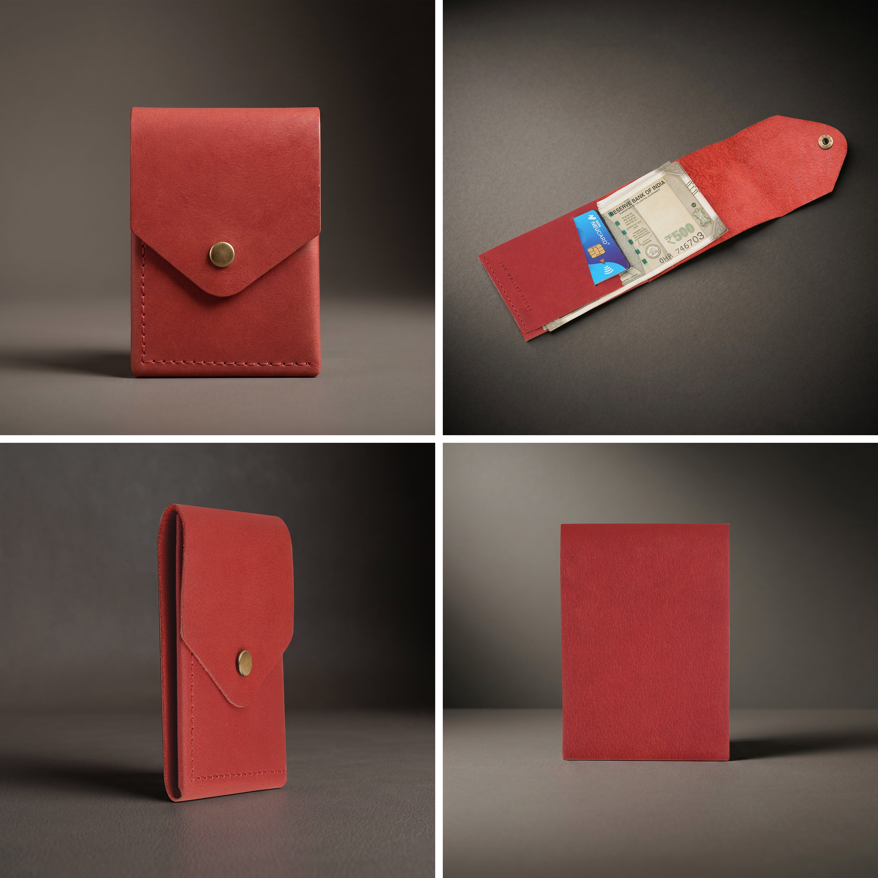 Flip 2.0 Genuine Leather Wallet - Red