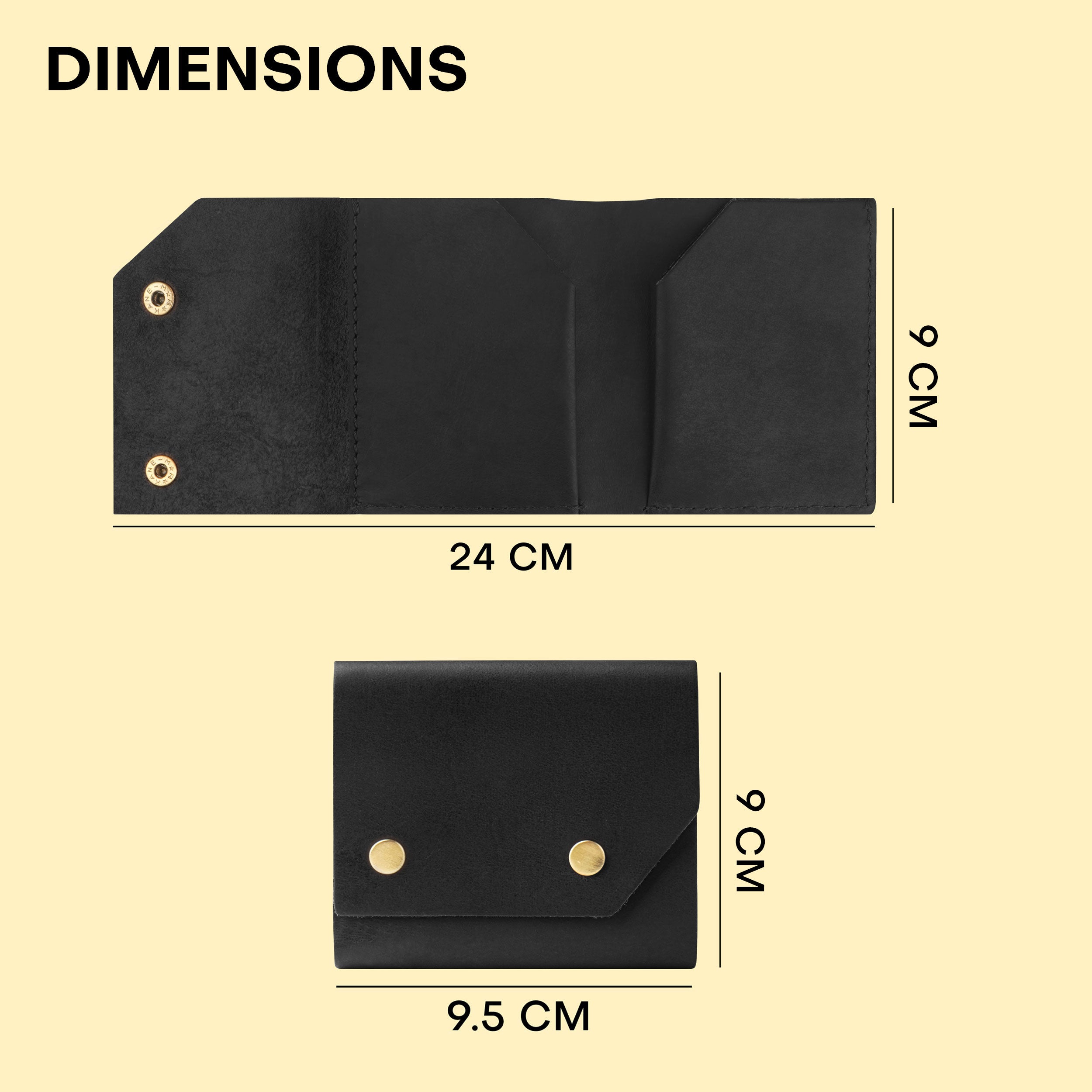 Snapper Minimalist Genuine Leather Wallet - Black