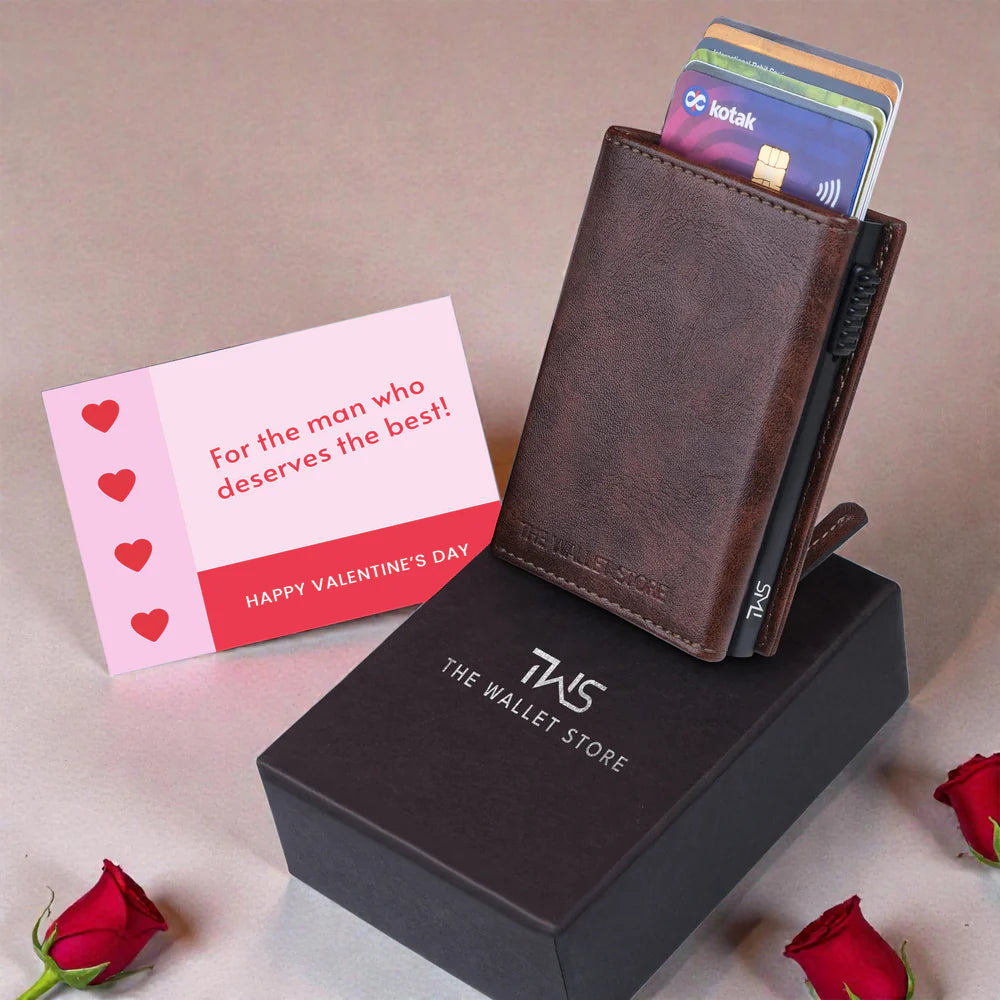 Defender RFID-Protected Wallet Cardholder Gift For Men - Brown