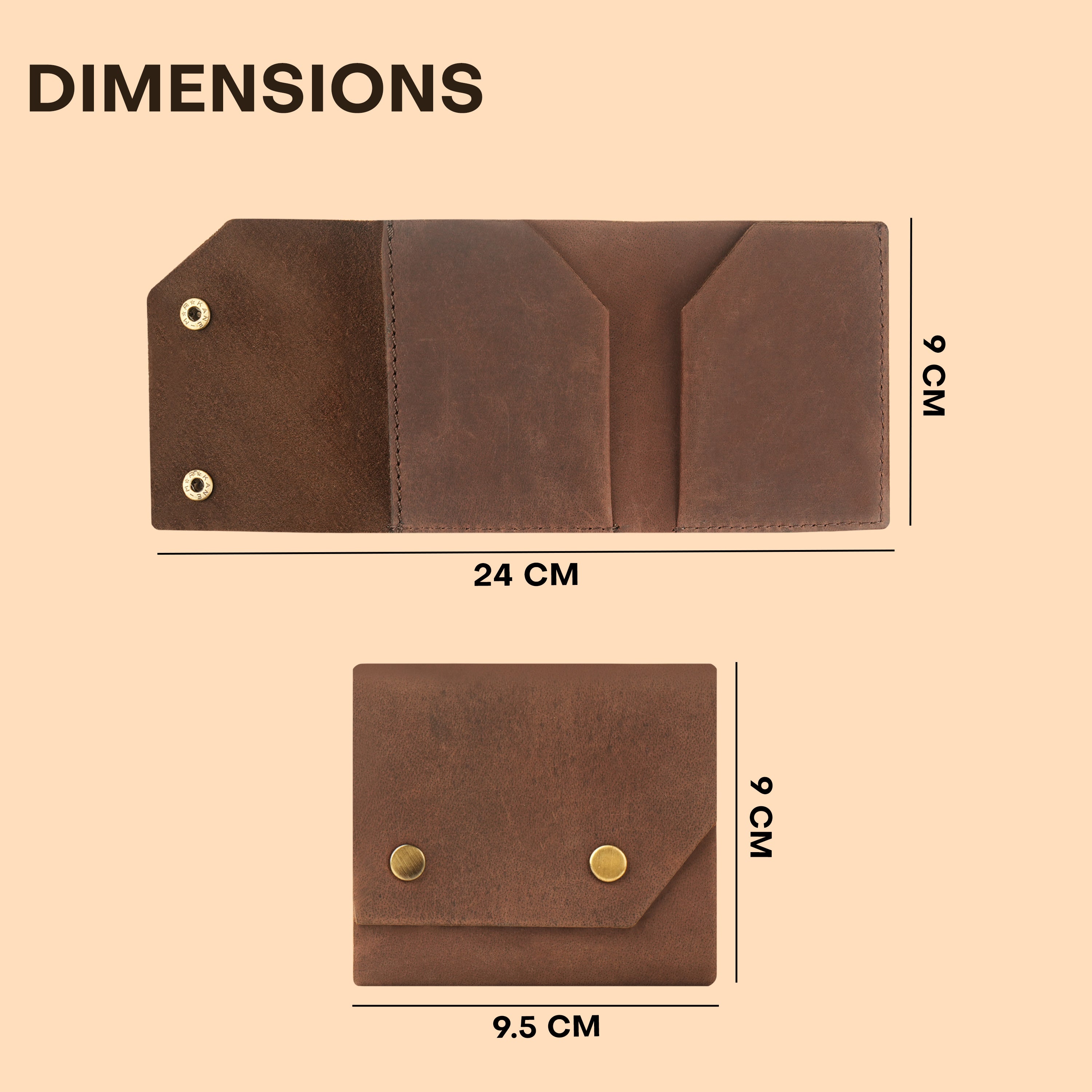 Snapper Minimalist Genuine Leather Wallet - Brown