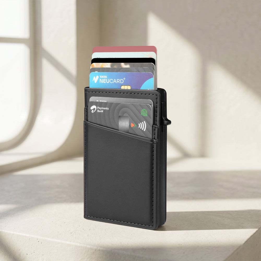 Aero Vault RFID Protected Pop-Up Cardholder - Black