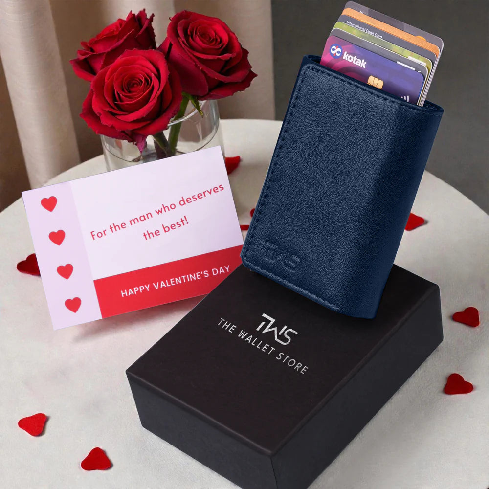 Maverick RFID-Protected Wallet Cardholder Gift For Men - Blue