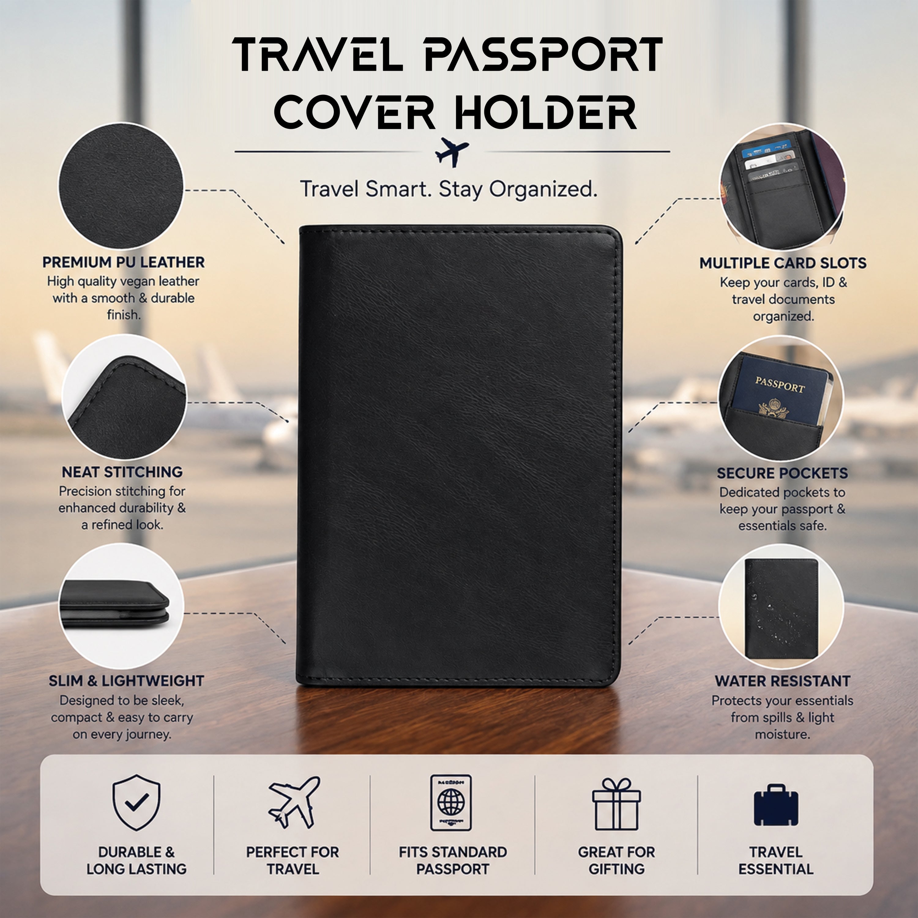 Horizon Travel Passport Holder - Blue