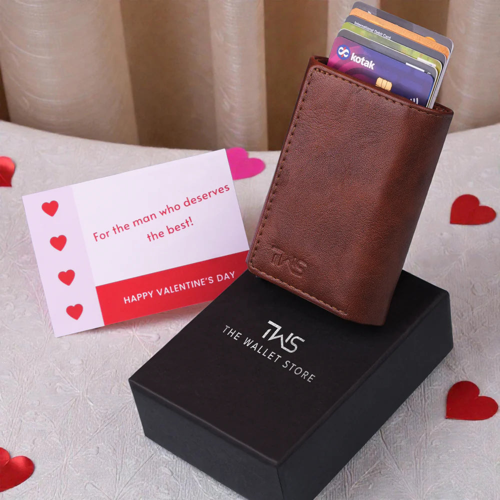 Maverick RFID-Protected Wallet Cardholder Gift For Men - Brown