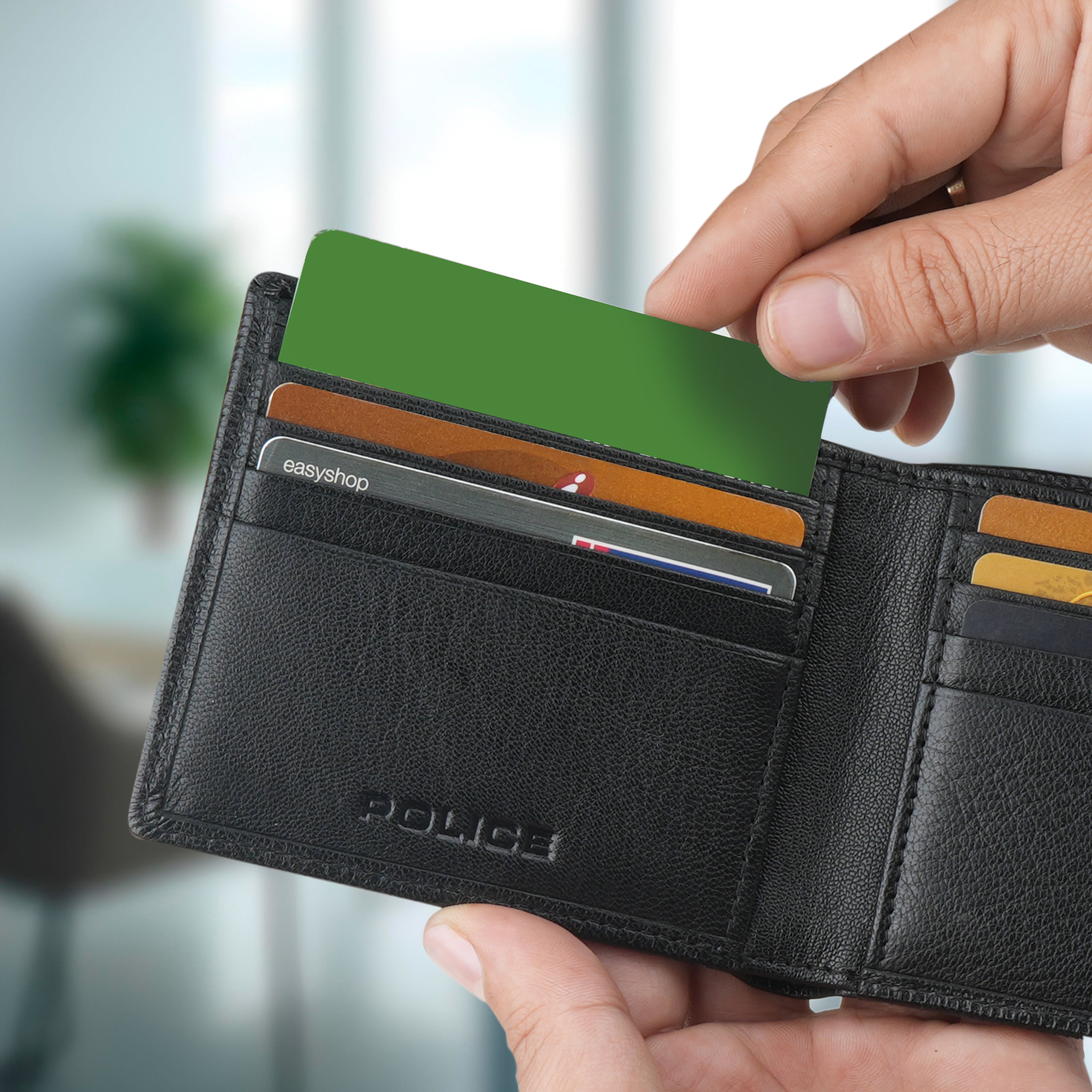 Police Drick Slim Bi-Fold Leather Wallet