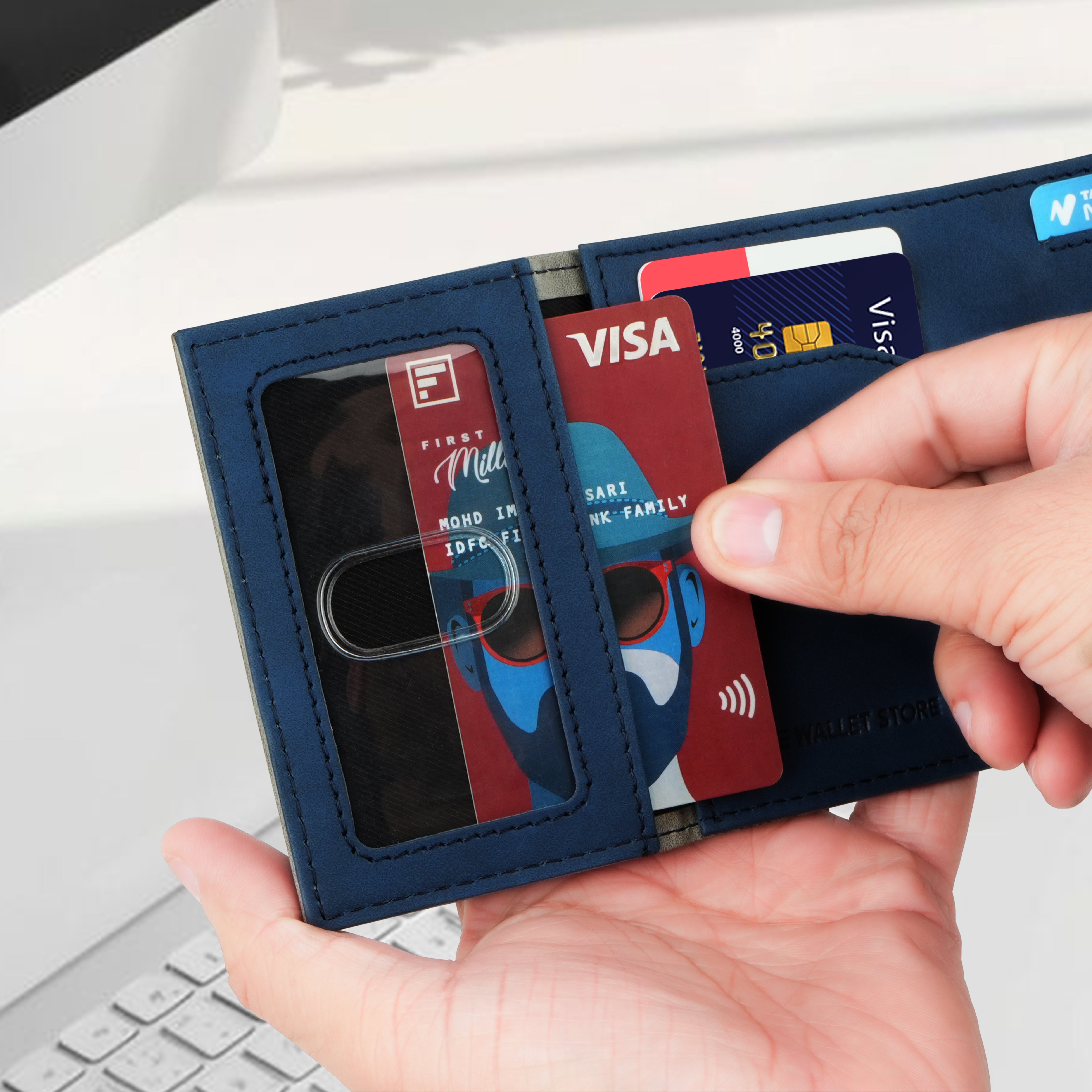 SlideX Neo RFID-Protected Dual Color Wallet Cardholder - Grey