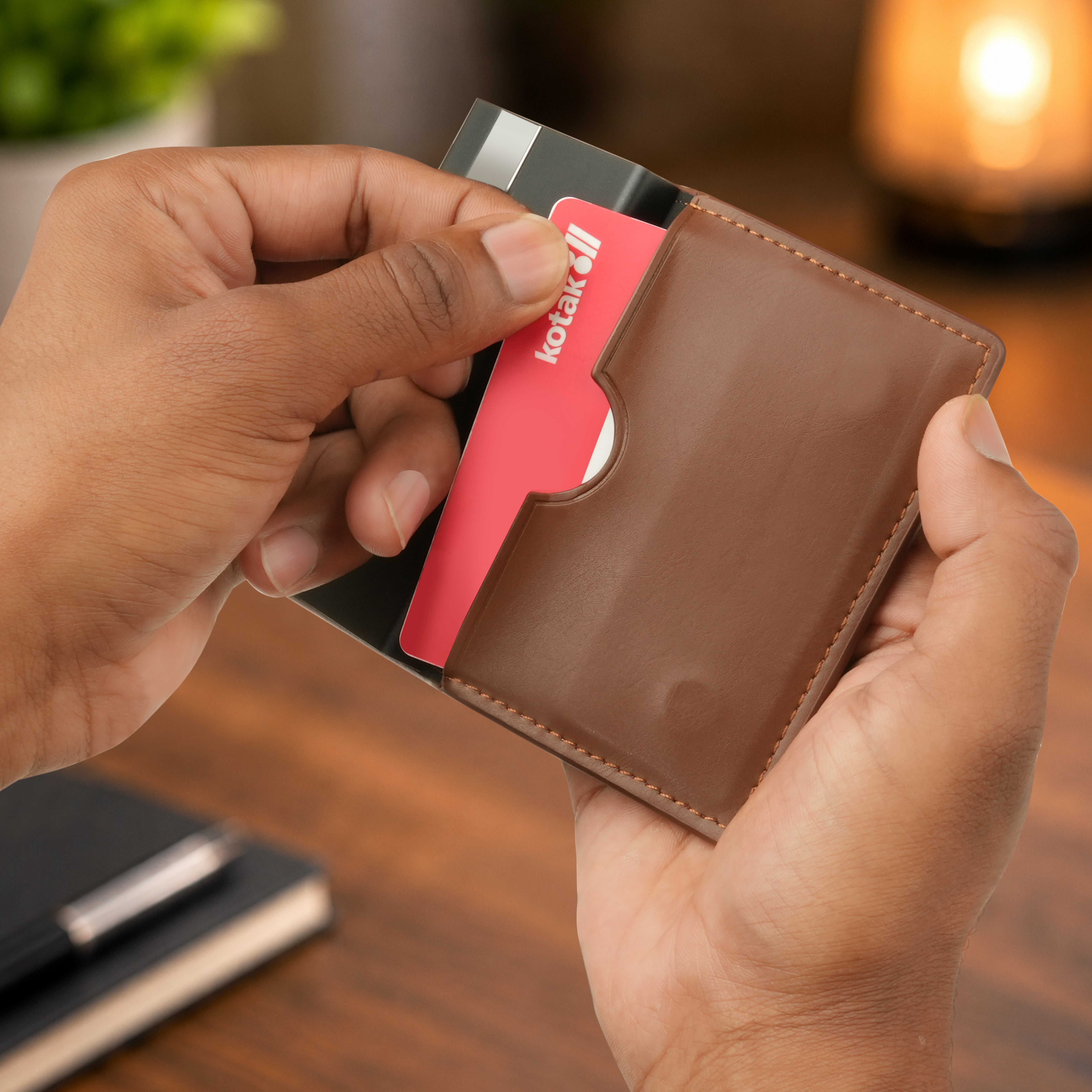 Aero Vault RFID Protected Pop-Up Cardholder - Tan