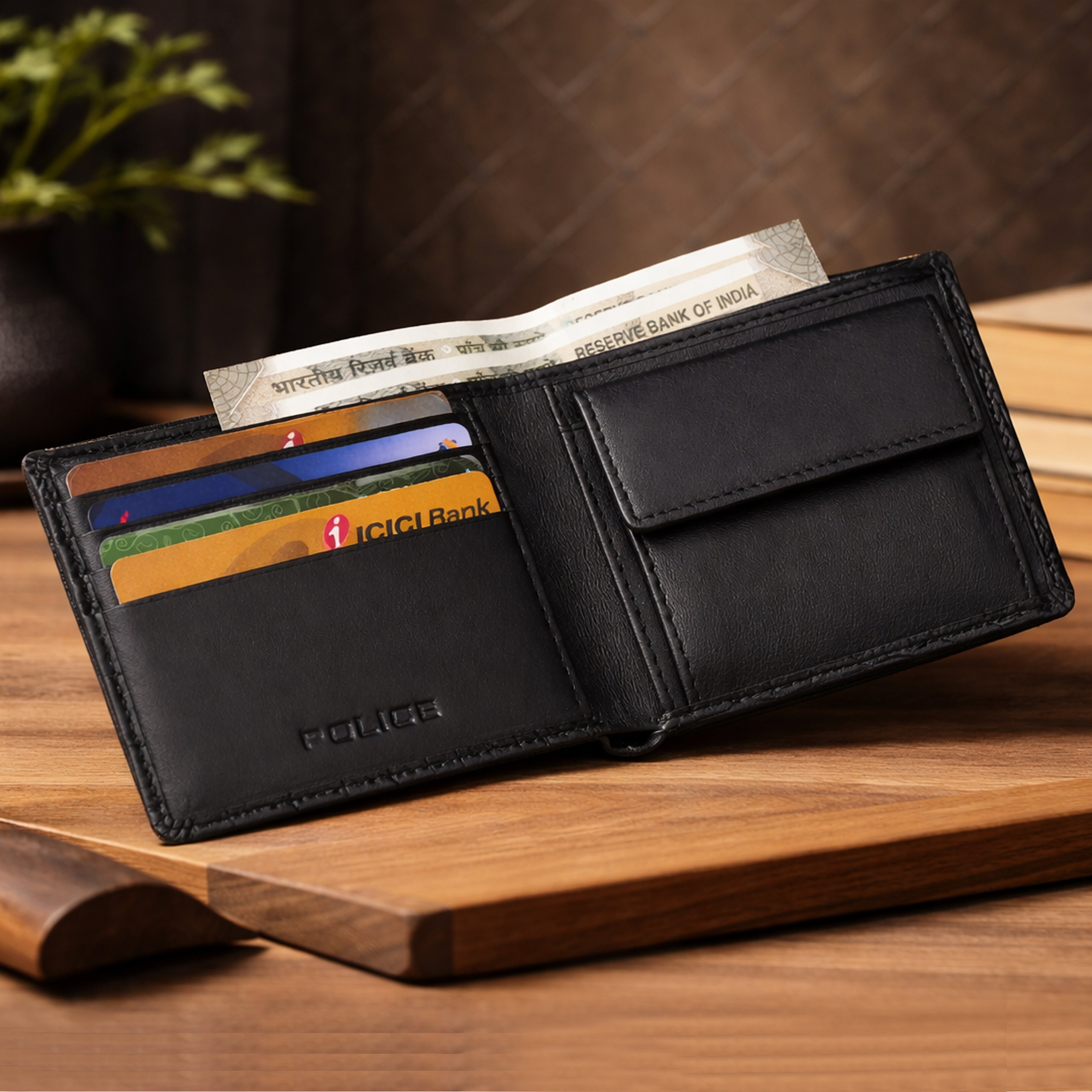 Police Loyel Bi-Fold Textured Leather Wallet