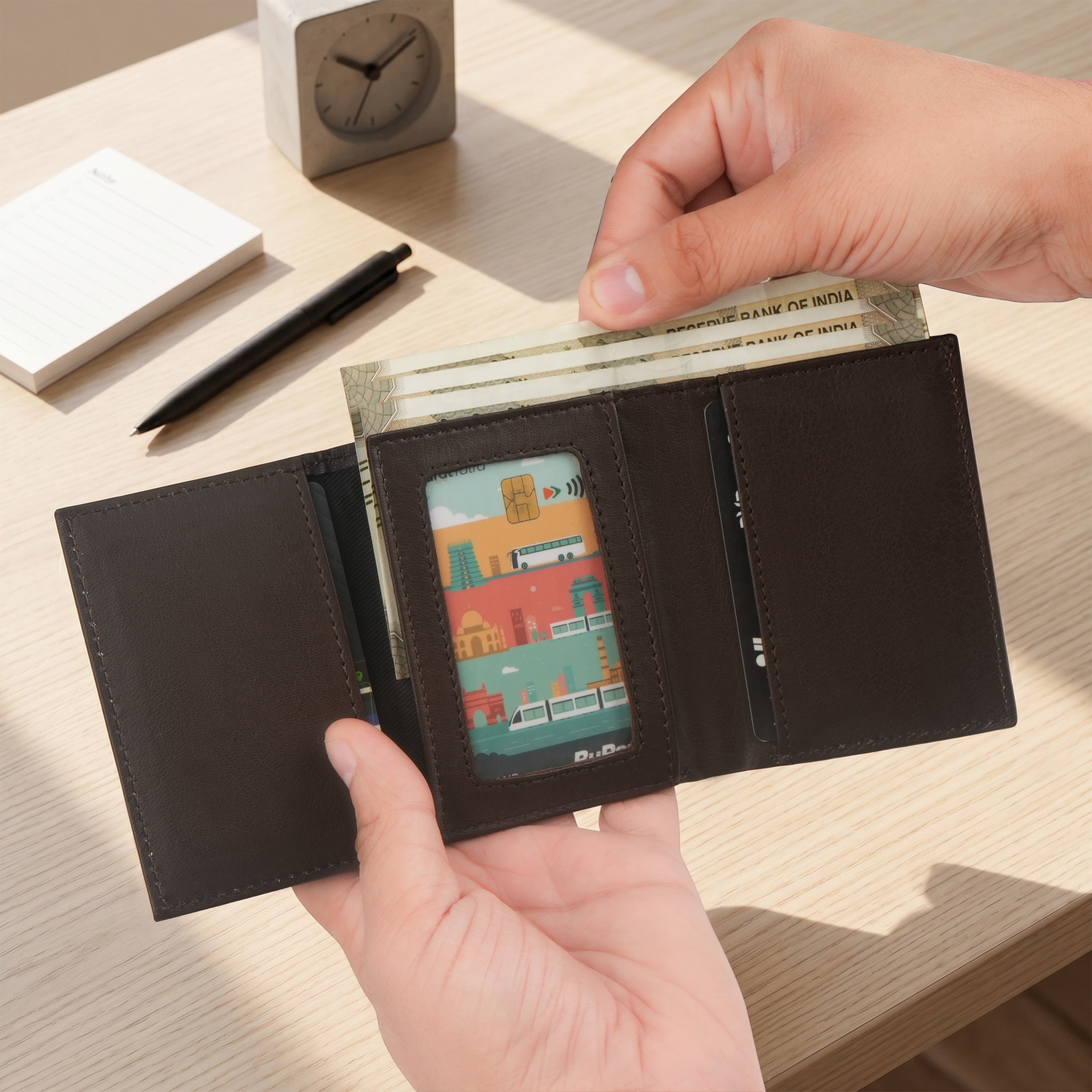 Classic Defender RFID Protected Wallet Cardholder - Brown