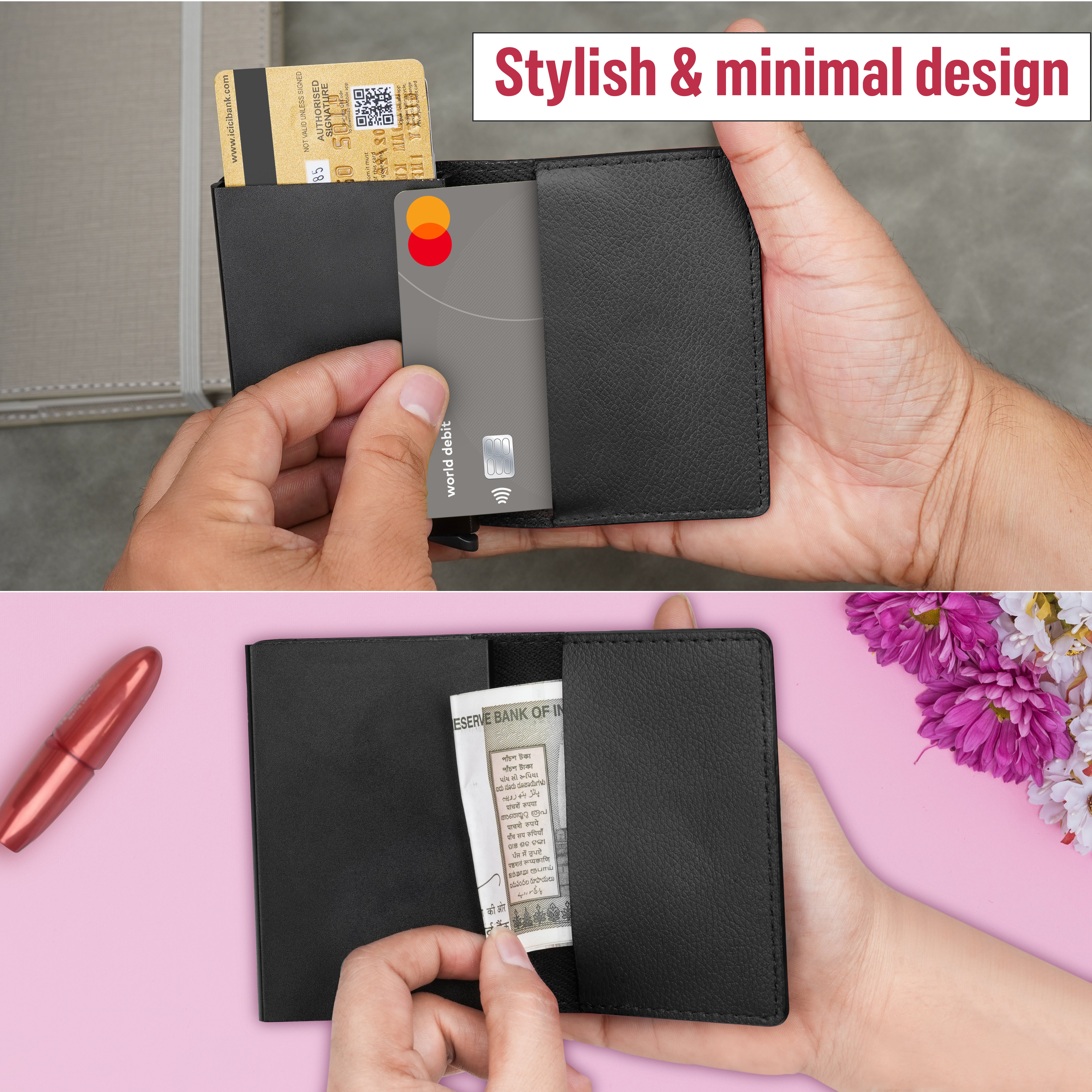 Vivid Vault RFID Protected Metal Cardholder - Black