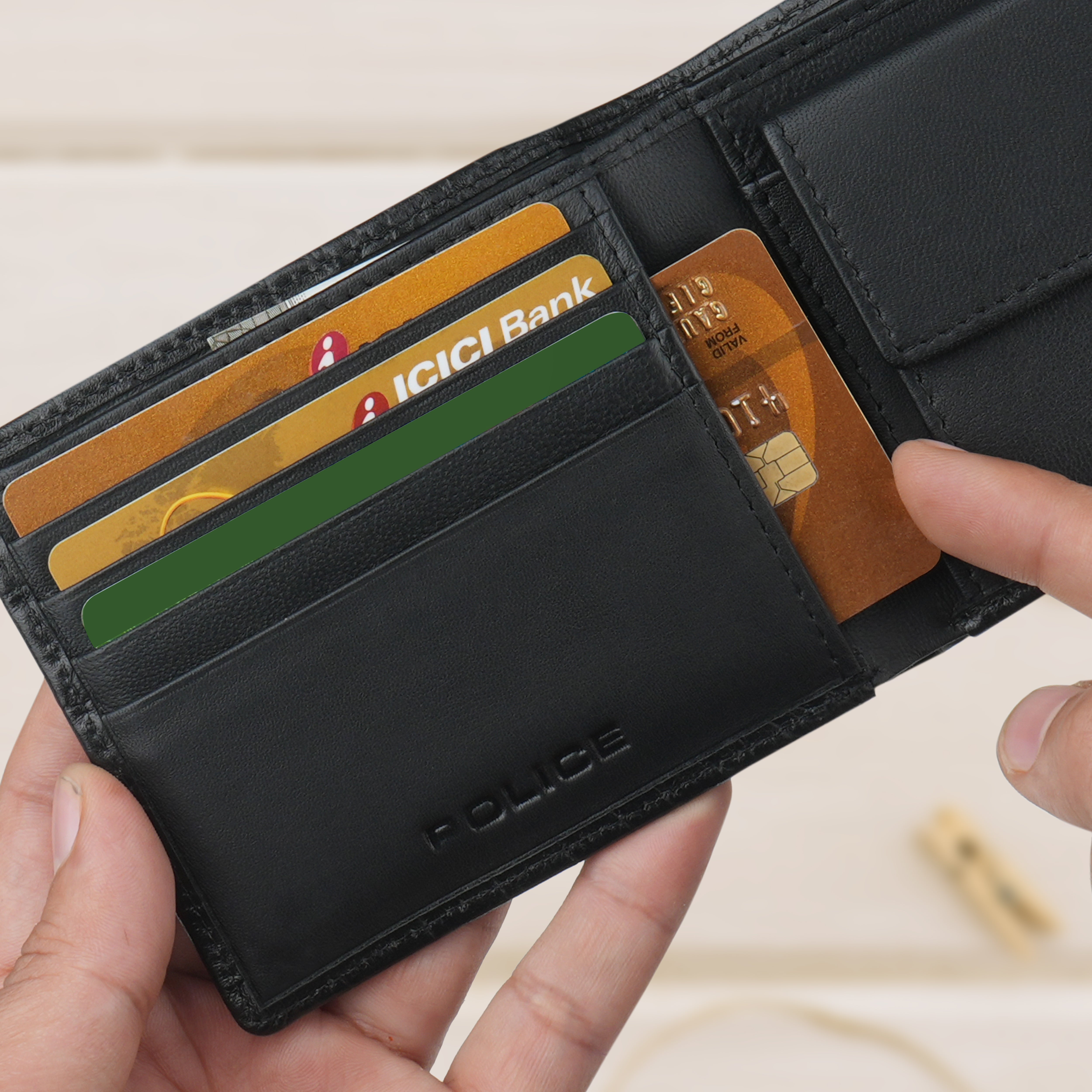 Police Loyel Bi-Fold Textured Leather Wallet