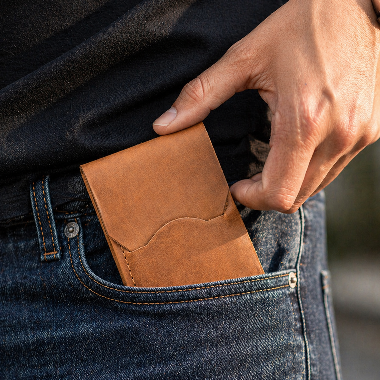 Urban Flip Genuine Leather Wallet - Tan