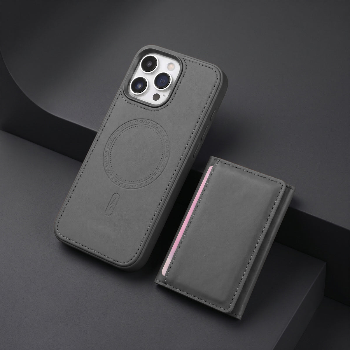 iPhone 16 Pro Magnetic Case with Detachable Cardholder - Grey