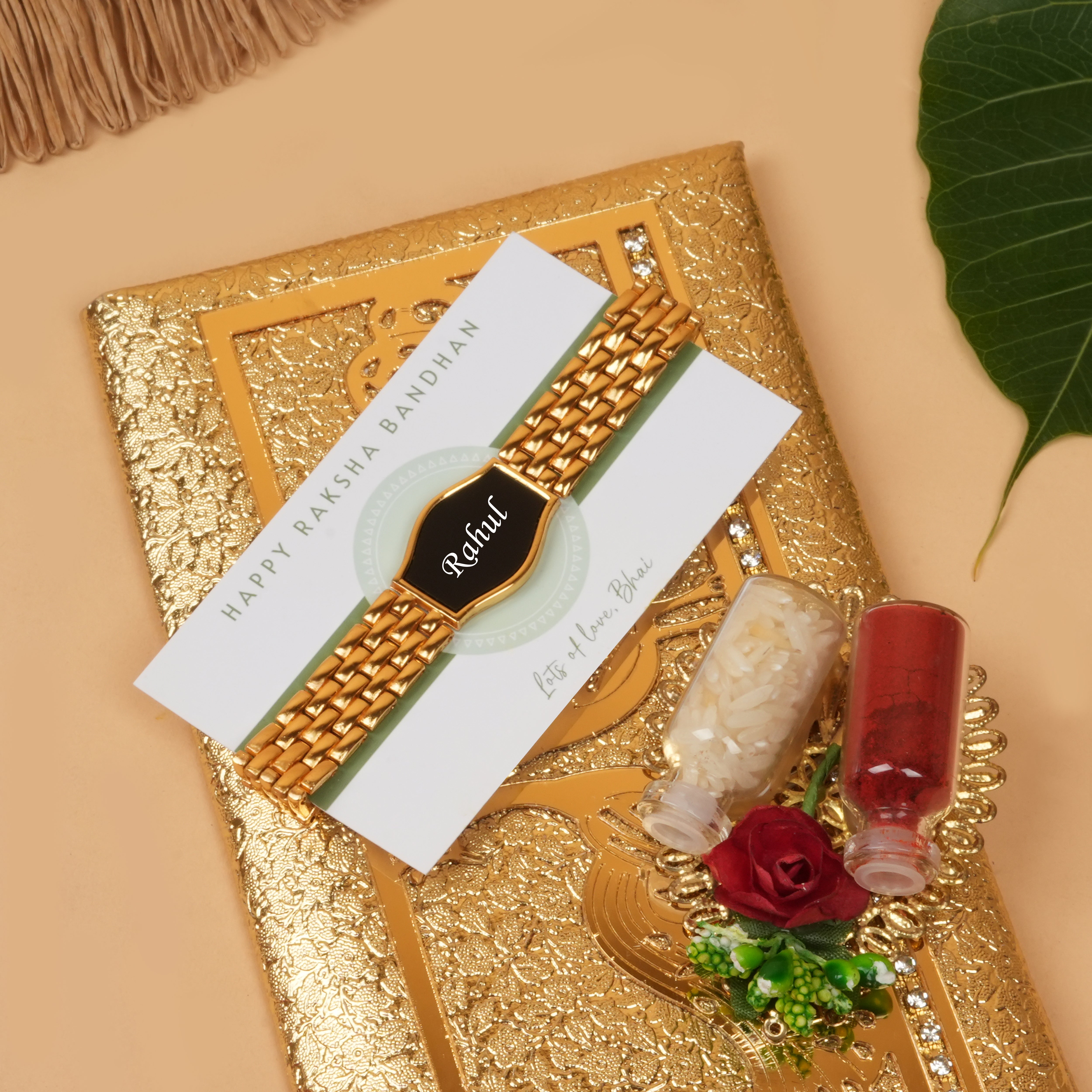Swarn Bandhan Personalized Name Bracelet Rakhi