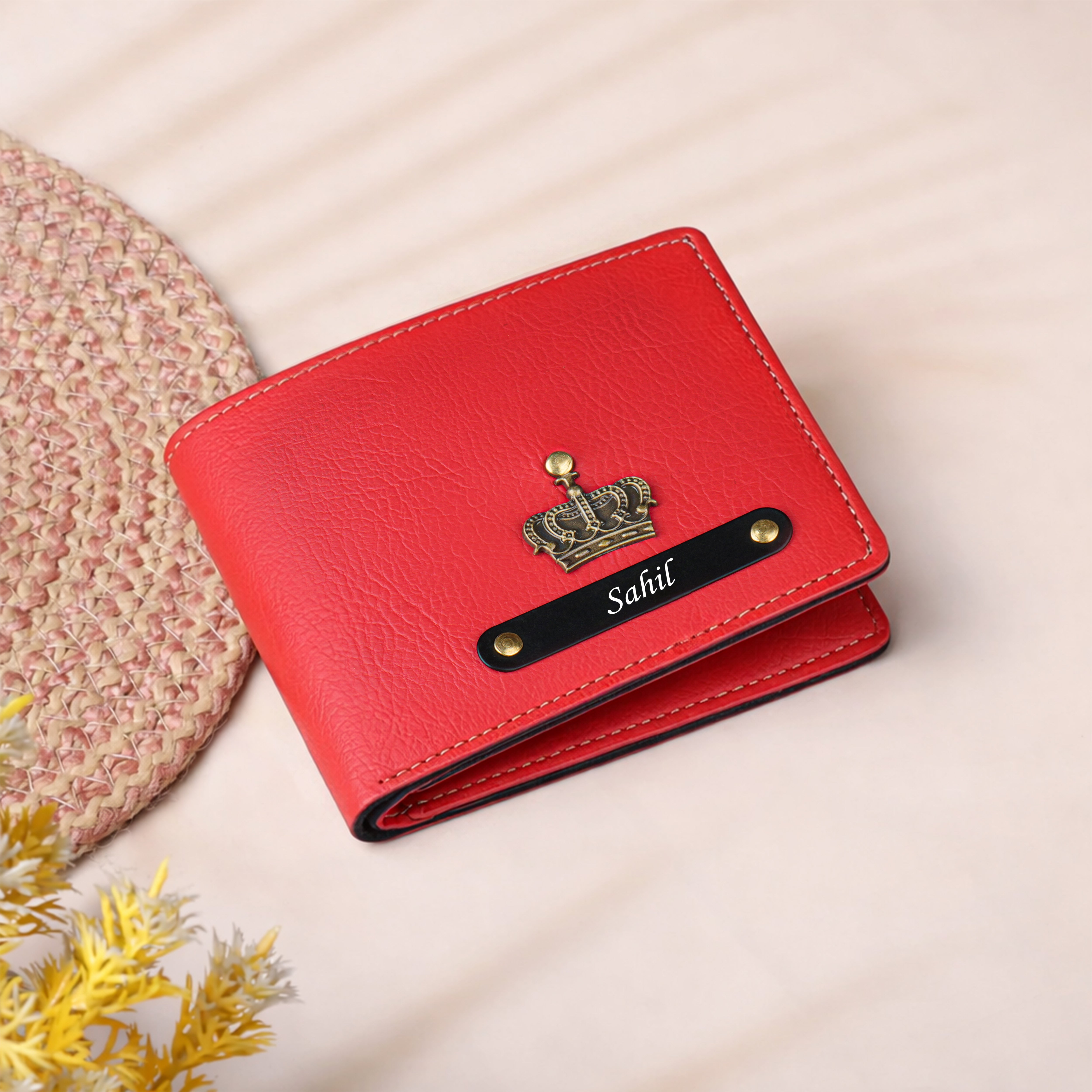 Urbanoir Personalized Bi-Fold Wallet With Name & Charm