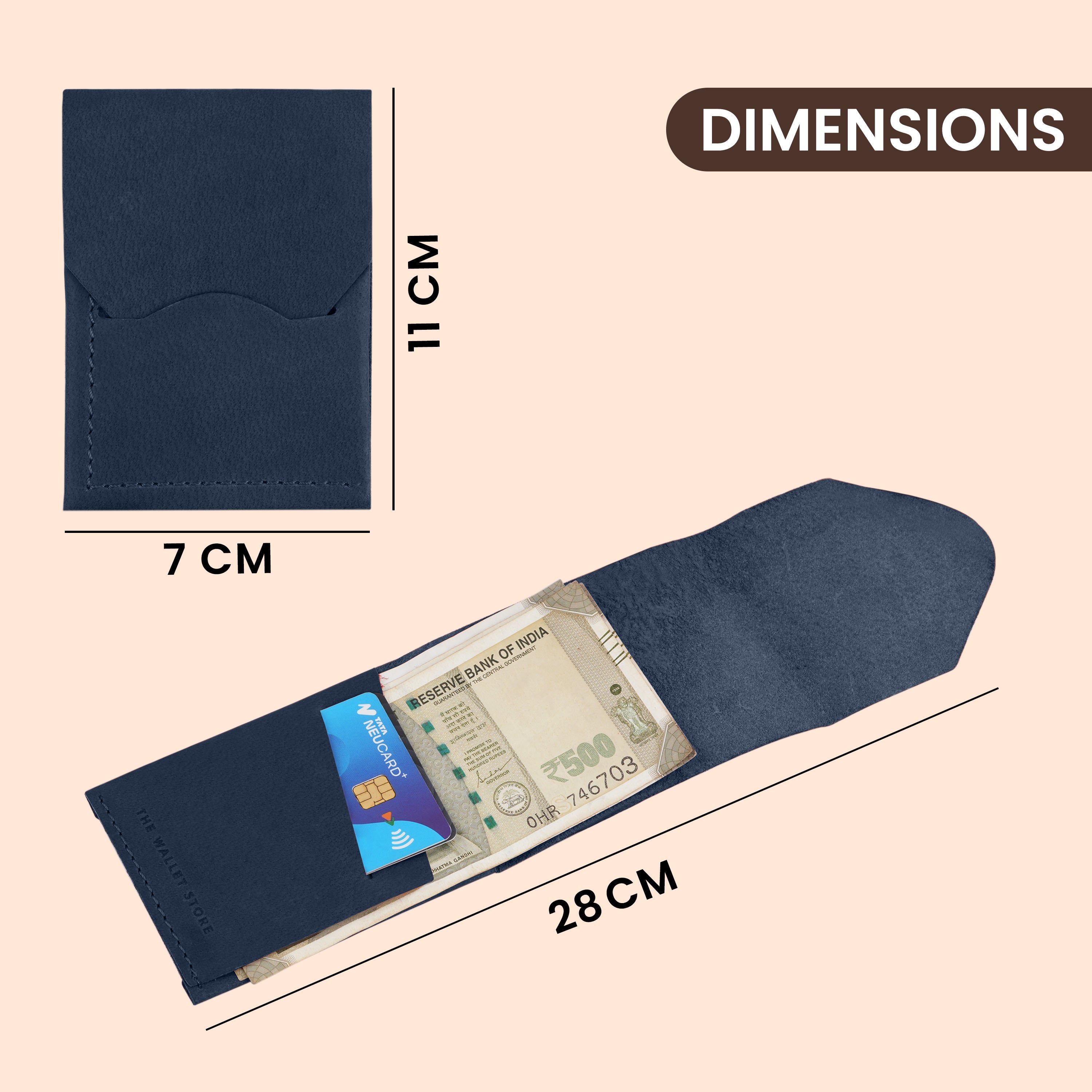 Urban Flip Genuine Leather Wallet - Blue