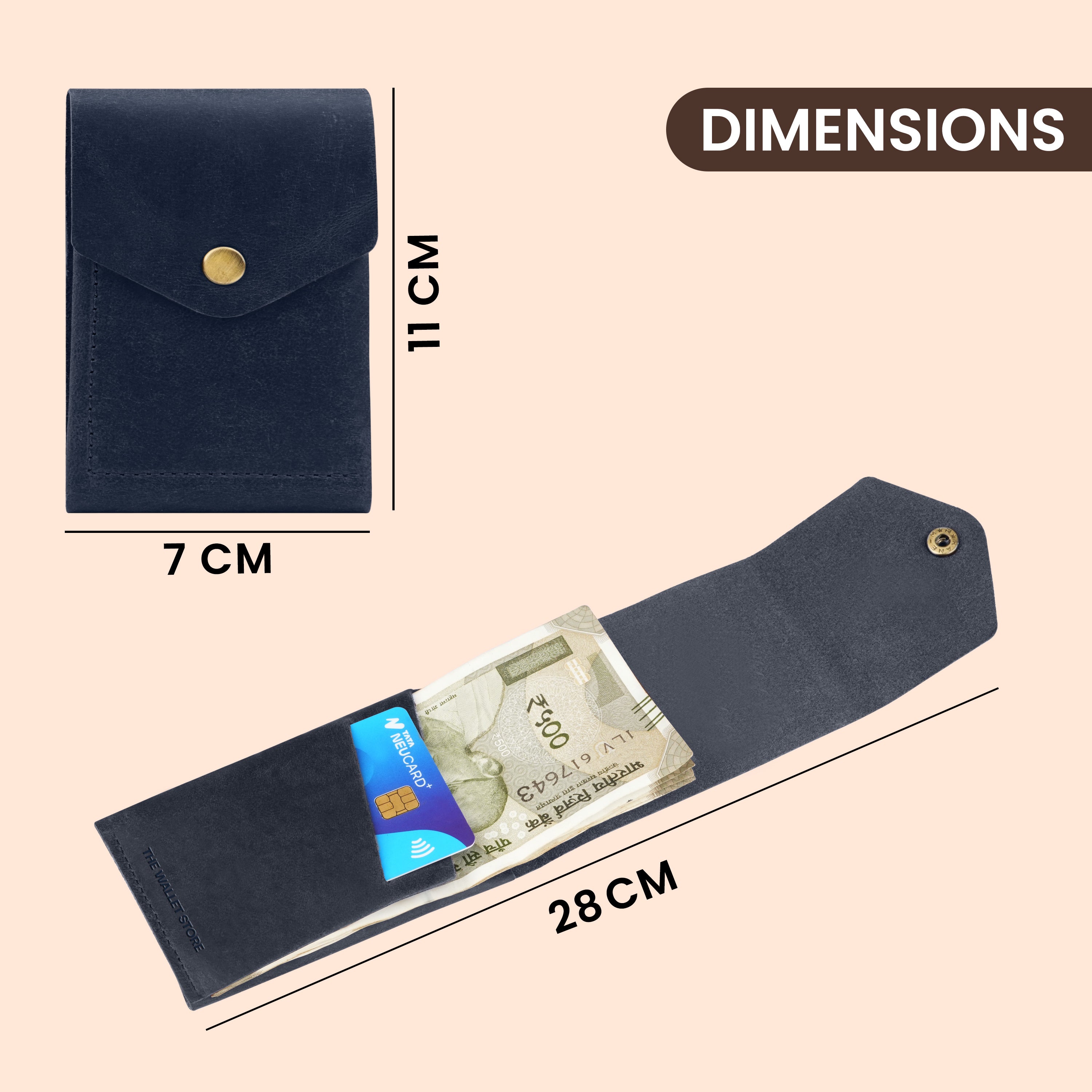 Flip Genuine Leather Wallet - Blue