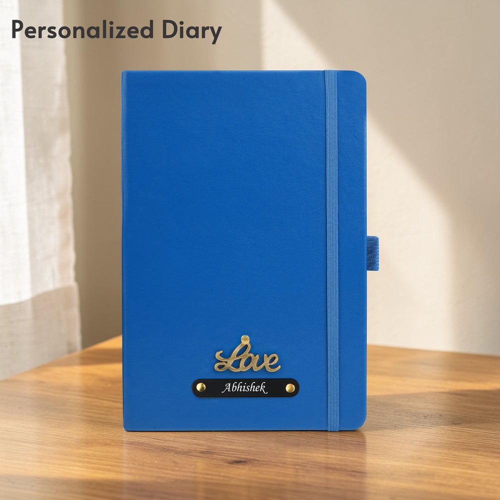 Personalized Inkspire Diary With Name & Charm - Blue