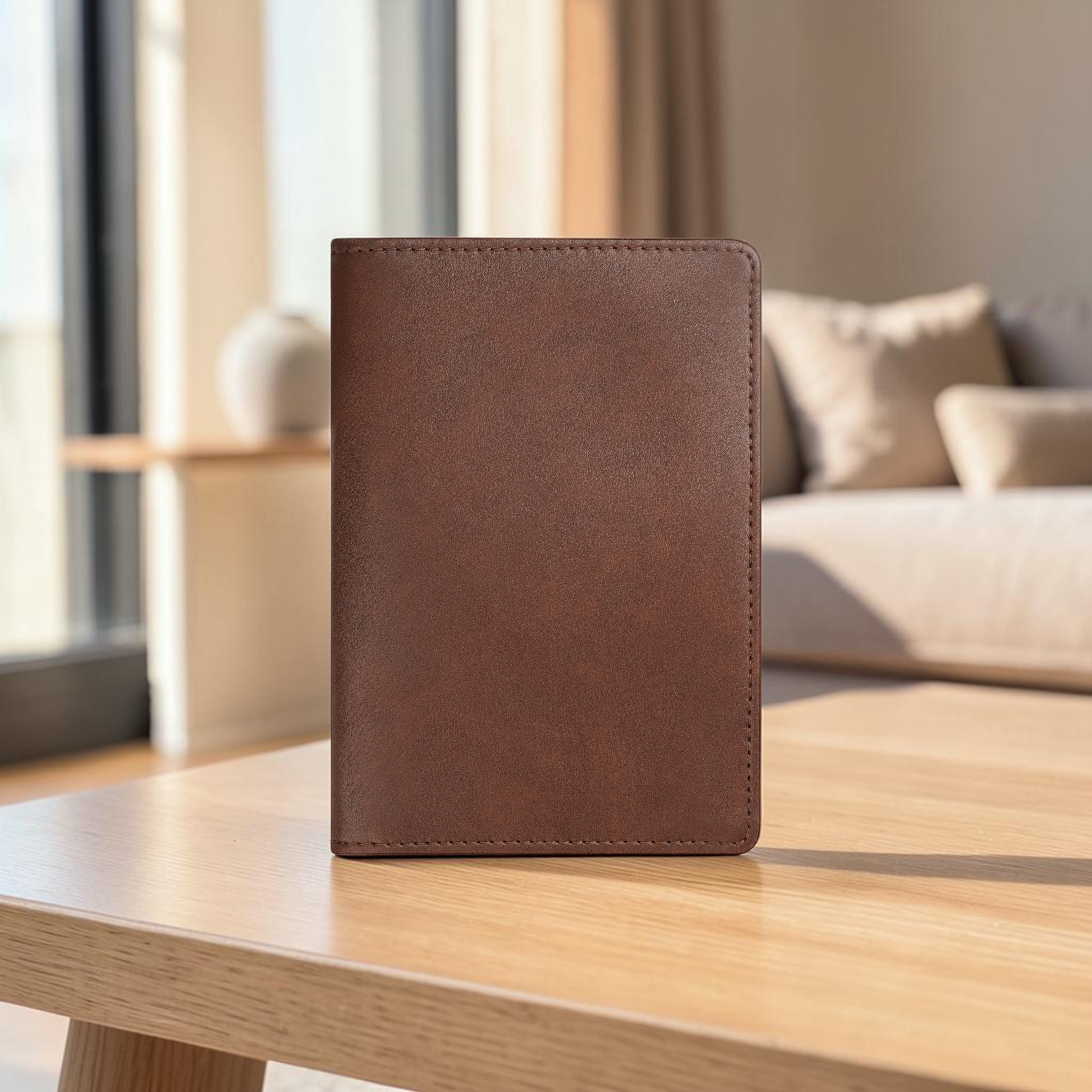 Horizon AirTag Passport Cover - Brown