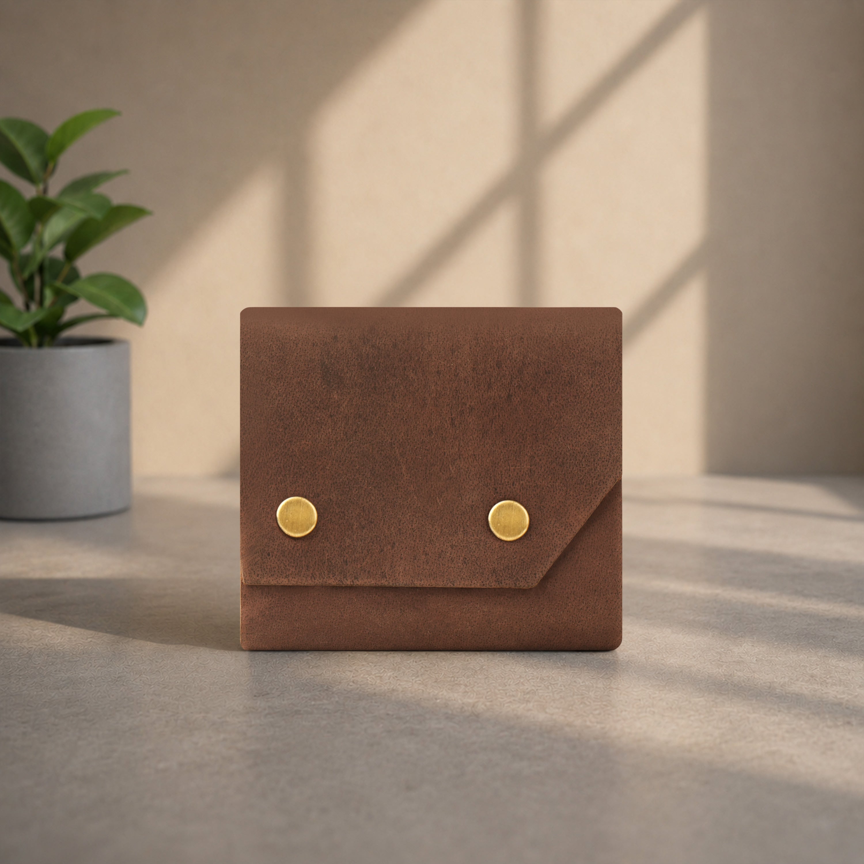 Snapper Minimalist Genuine Leather Wallet - Brown