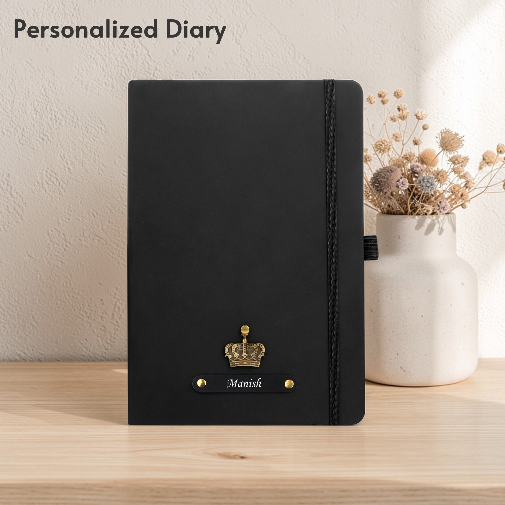 Personalized Inkspire Diary With Name & Charm - Black