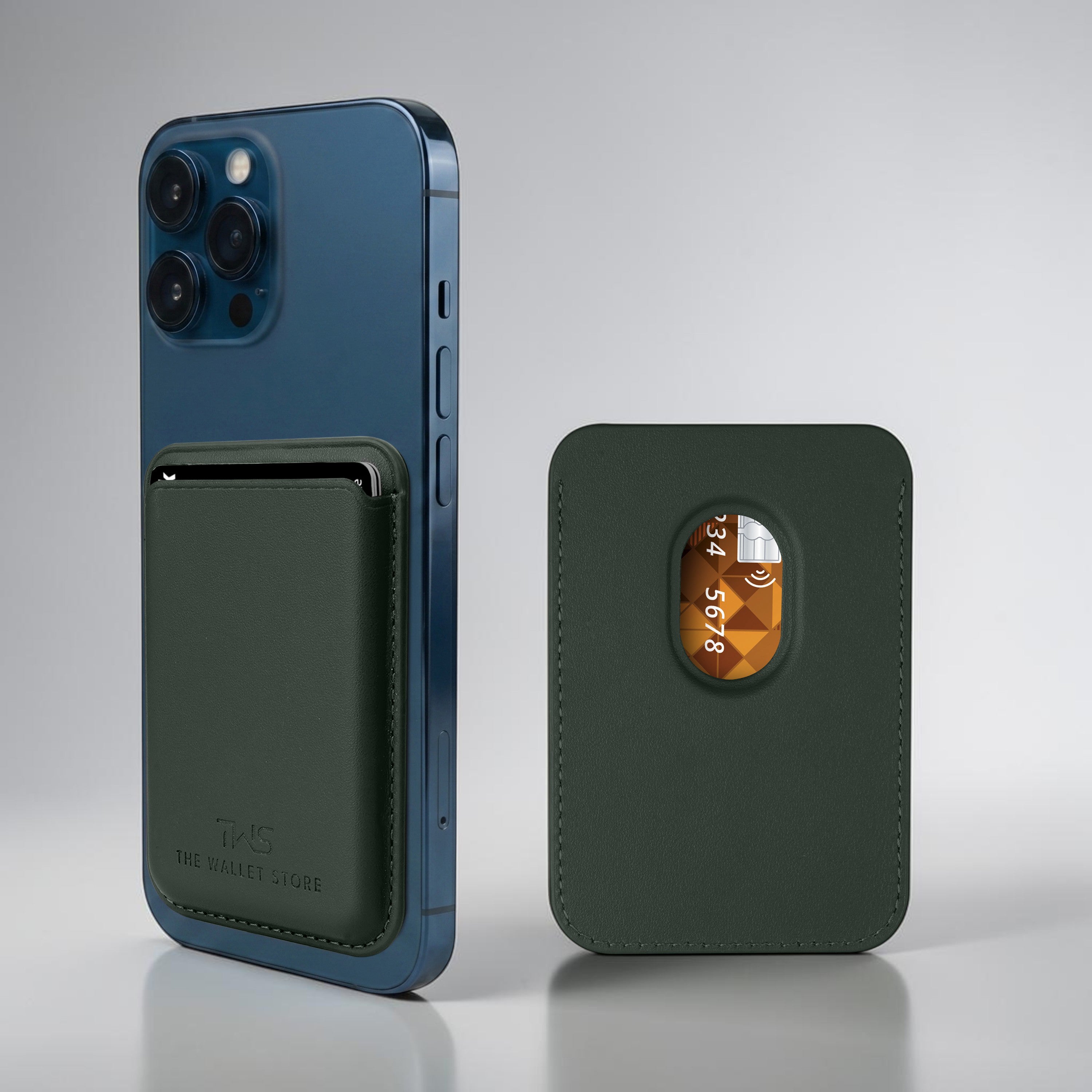 Atom MagSafe Leather Cardholder - Green