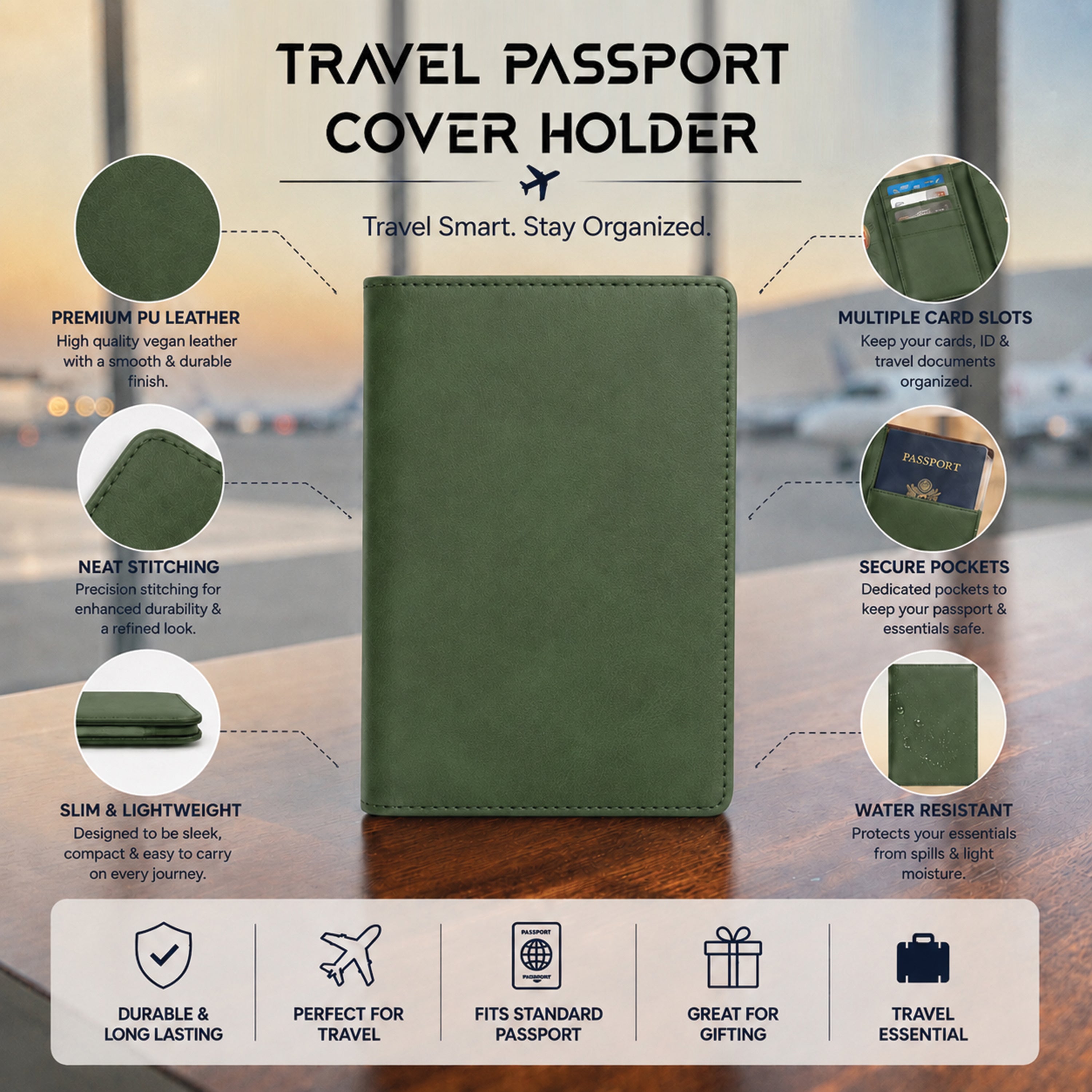 Horizon Travel Passport Holder - Green