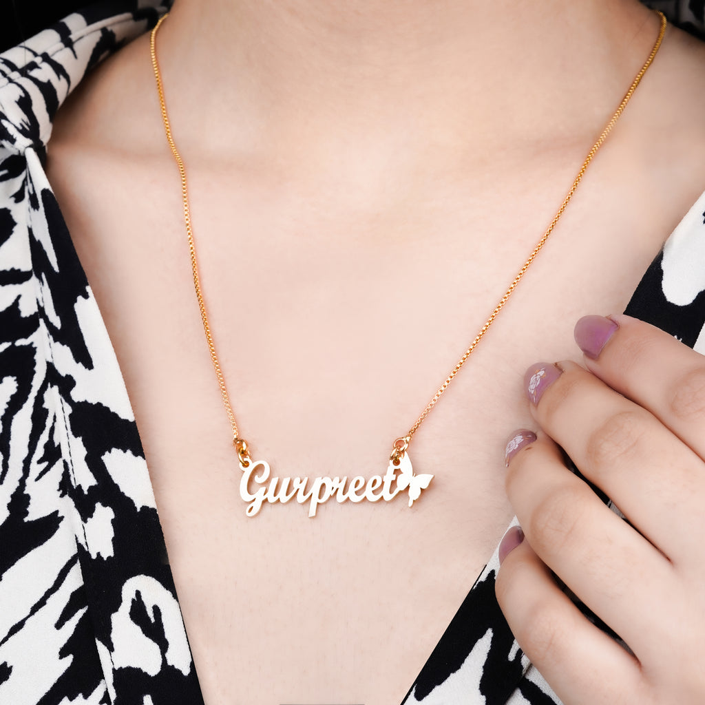Butterfly Name Necklace - Main Image