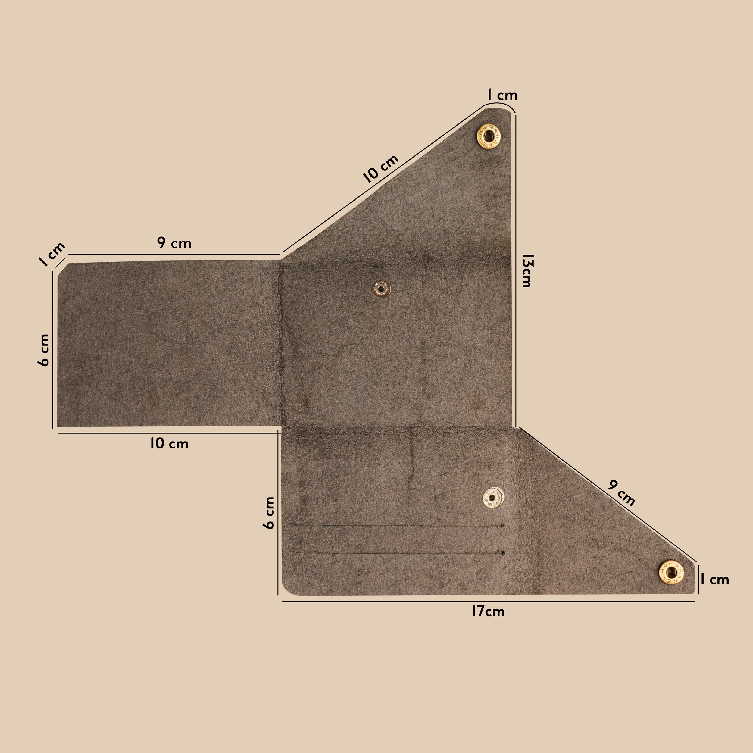 DIY Envelope Genuine Leather Wallet - Dark Brown