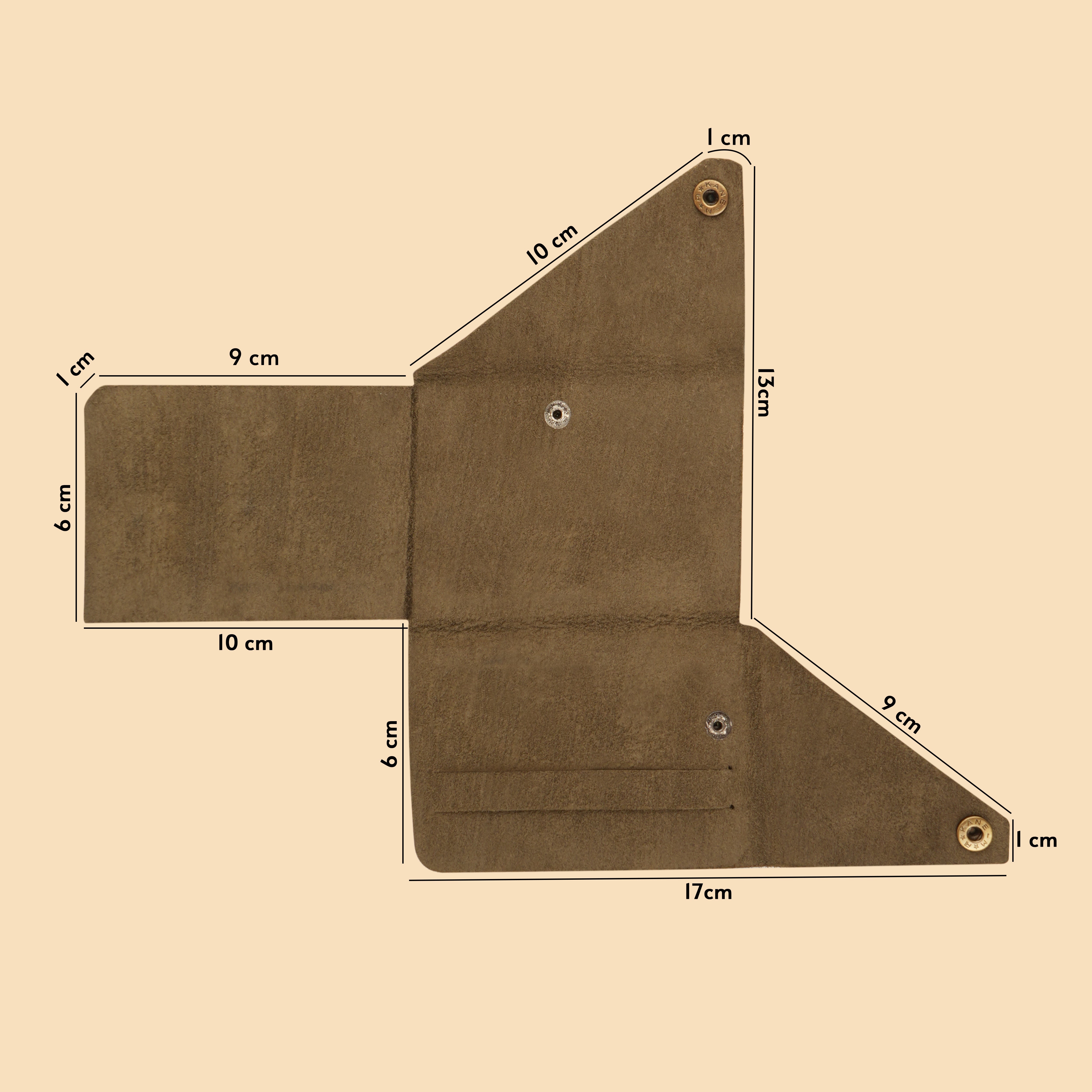 DIY Envelope Genuine Leather Wallet - Green