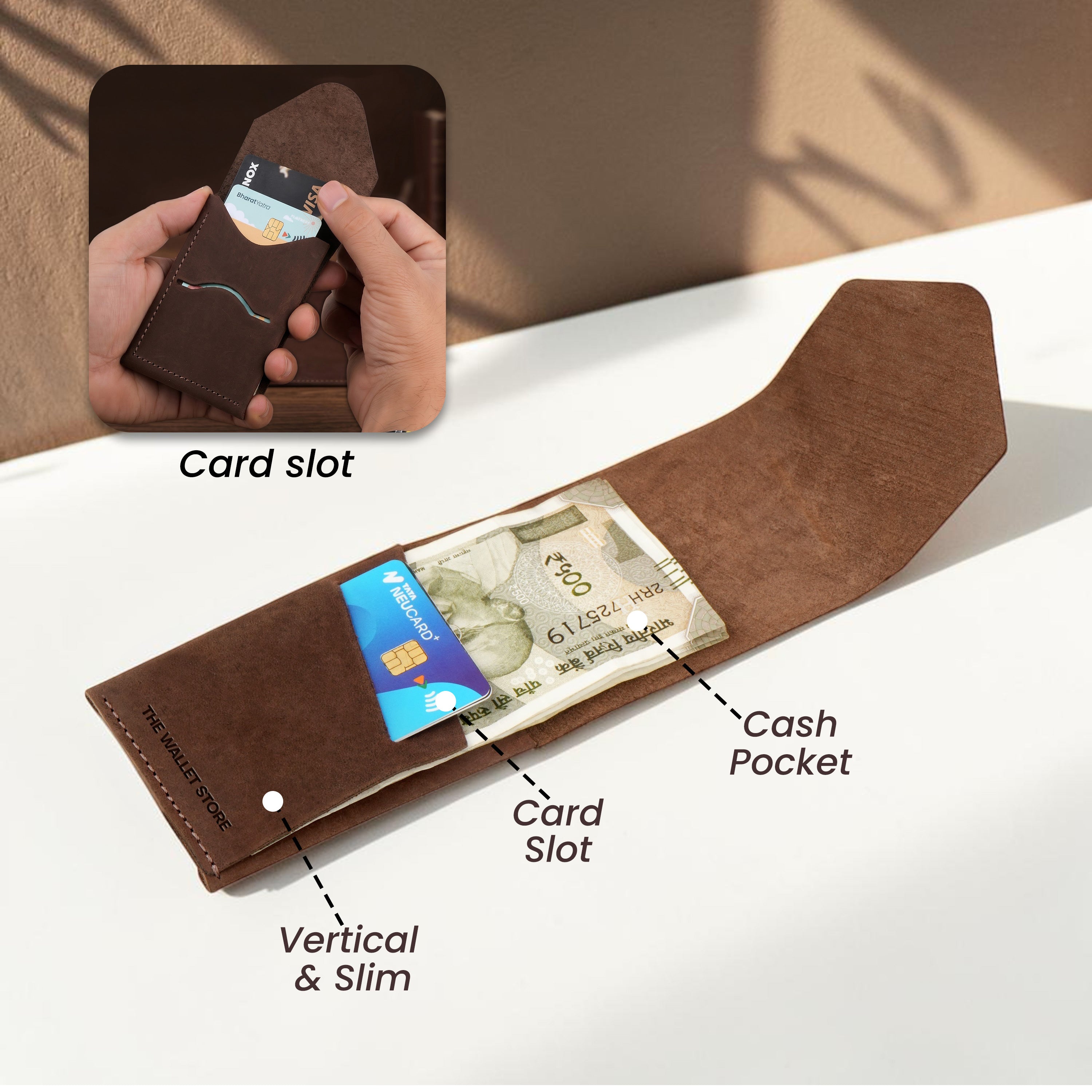Urban Flip Genuine Leather Wallet - Brown