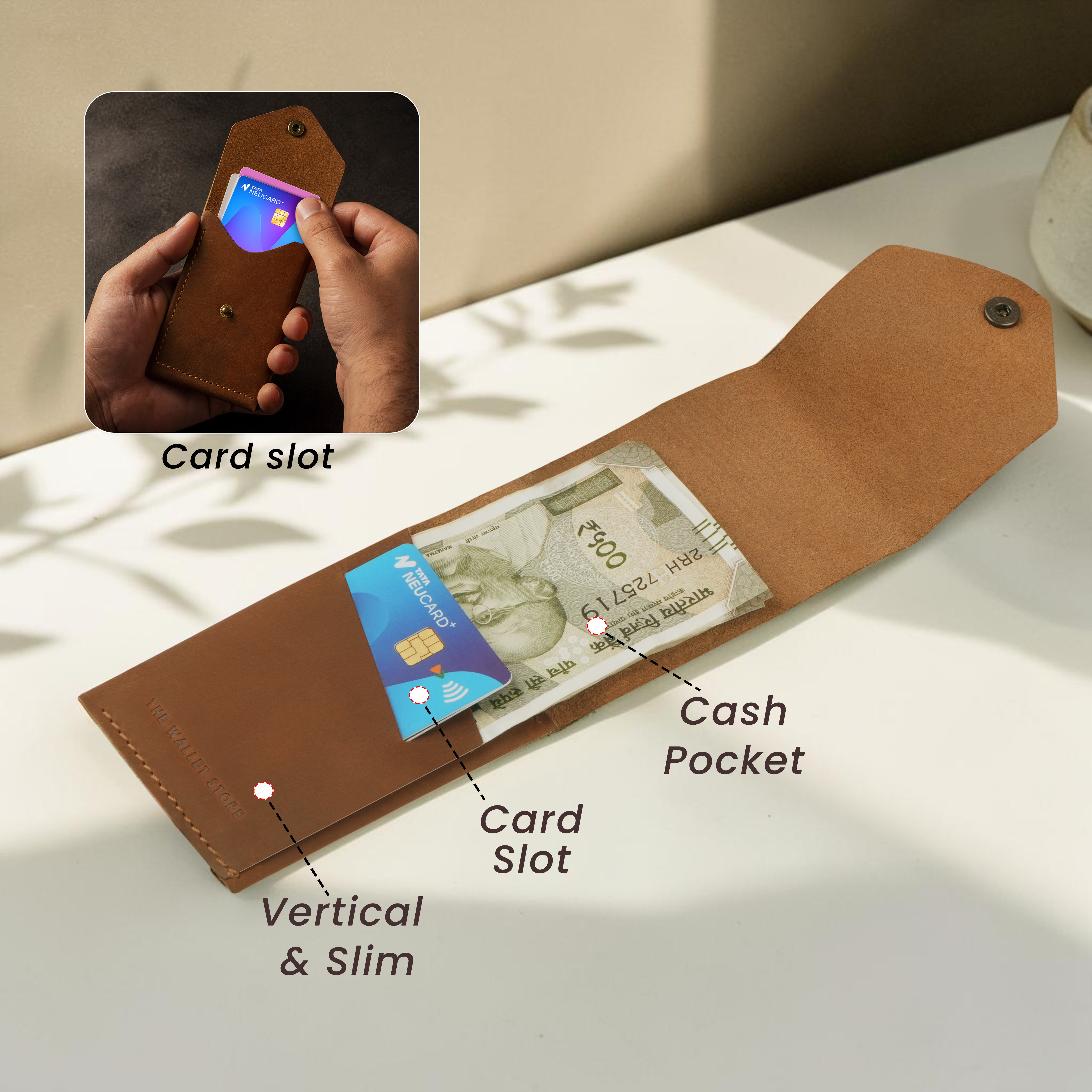 Flip 2.0 Genuine Leather Wallet - Tan