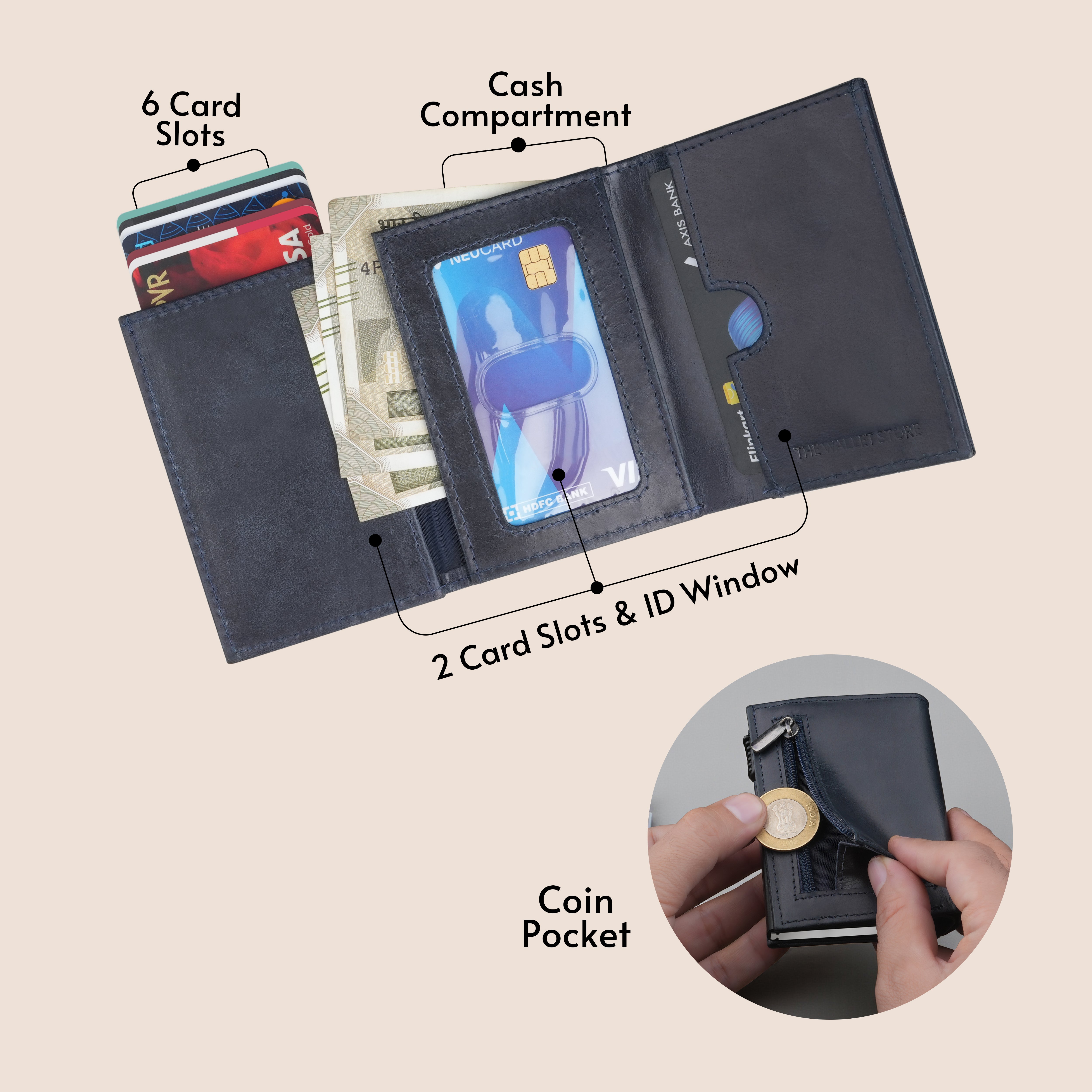 Defender 2.0 RFID Protected Cardholder Wallet - Blue