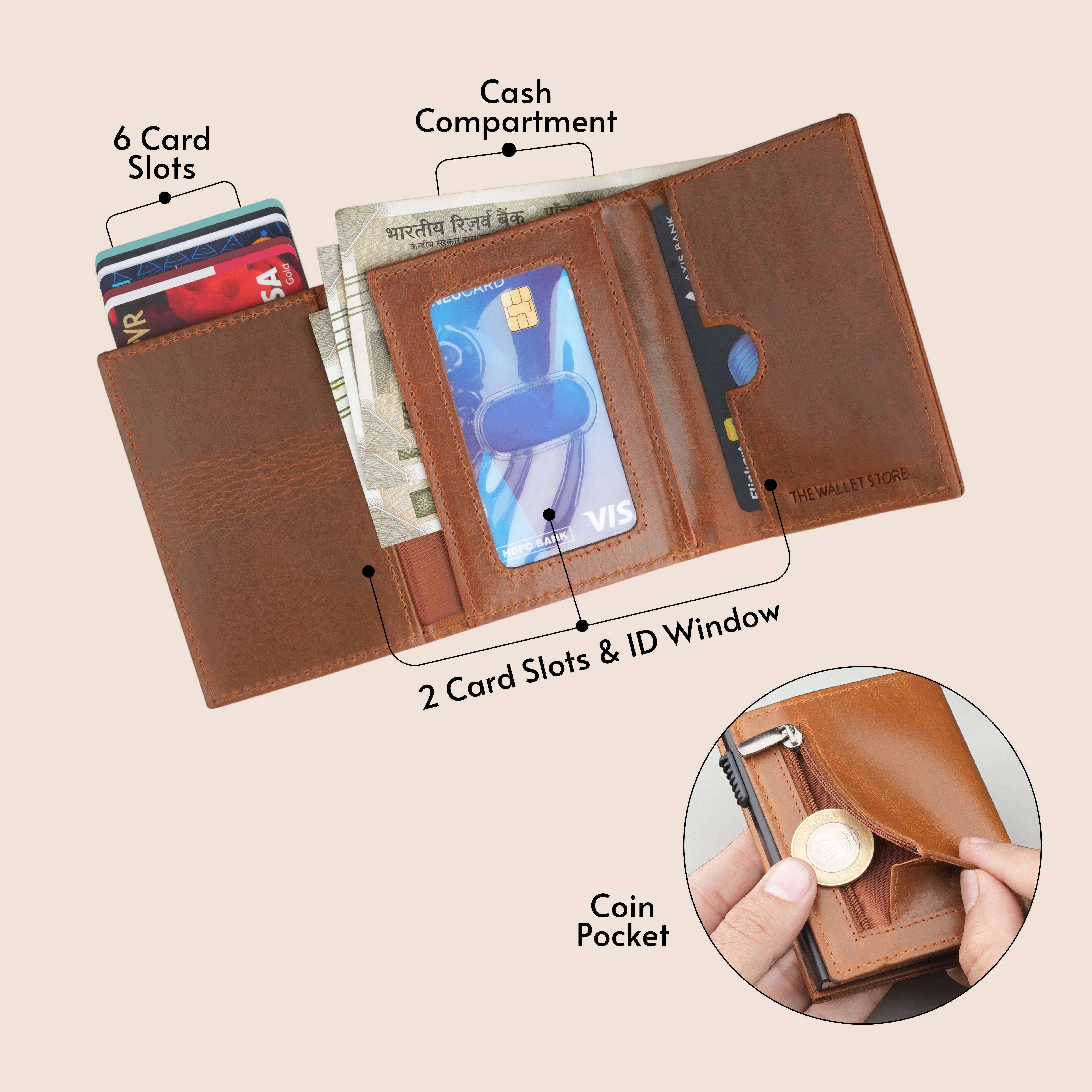 Defender 2.0 RFID Protected Cardholder Wallet - Tan
