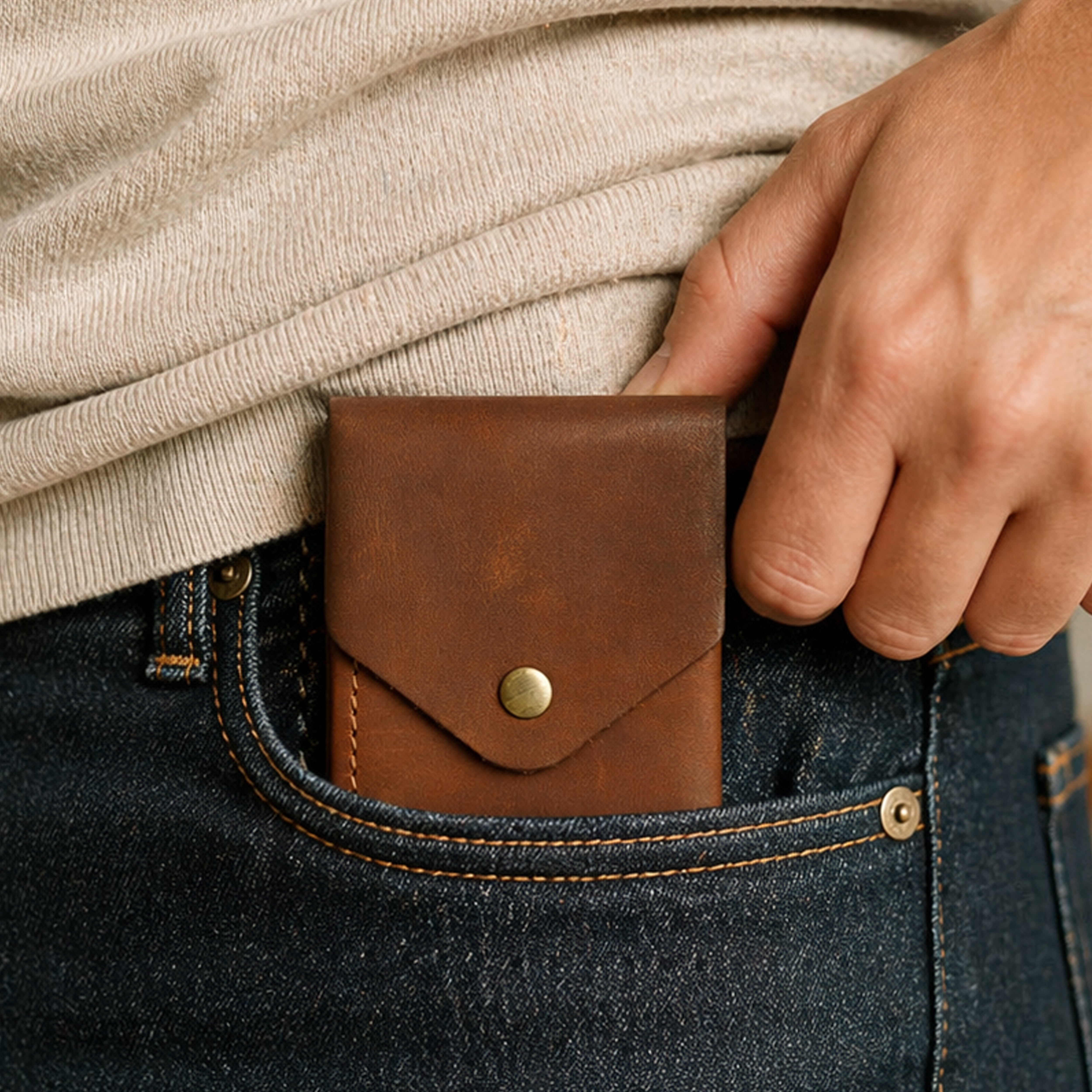 Flip 2.0 Genuine Leather Wallet - Tan