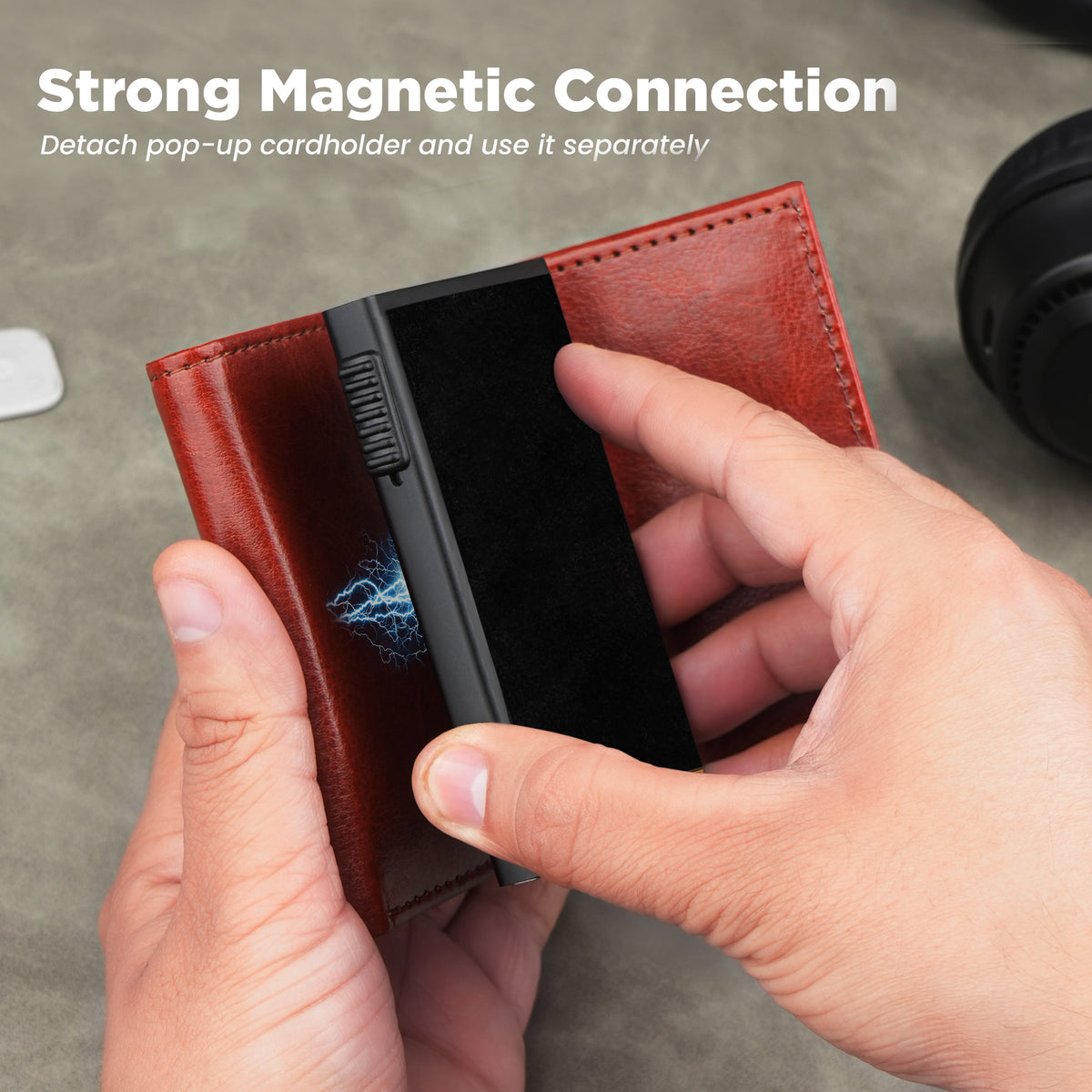 Cipher RFID-Protected Wallet With Detachable Cardholder - Tan