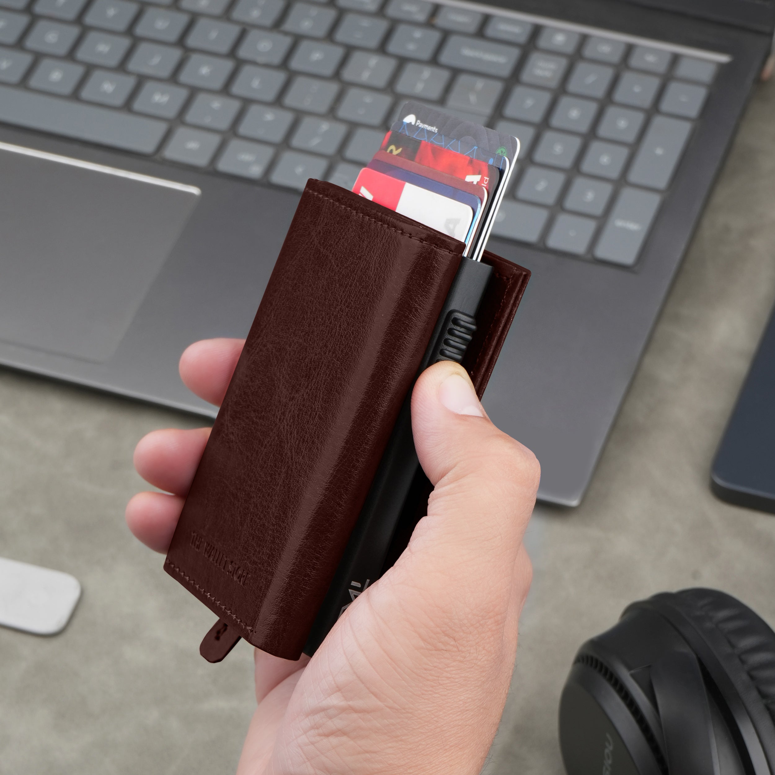 Cipher RFID-Protected Wallet With Detachable Cardholder - Brown