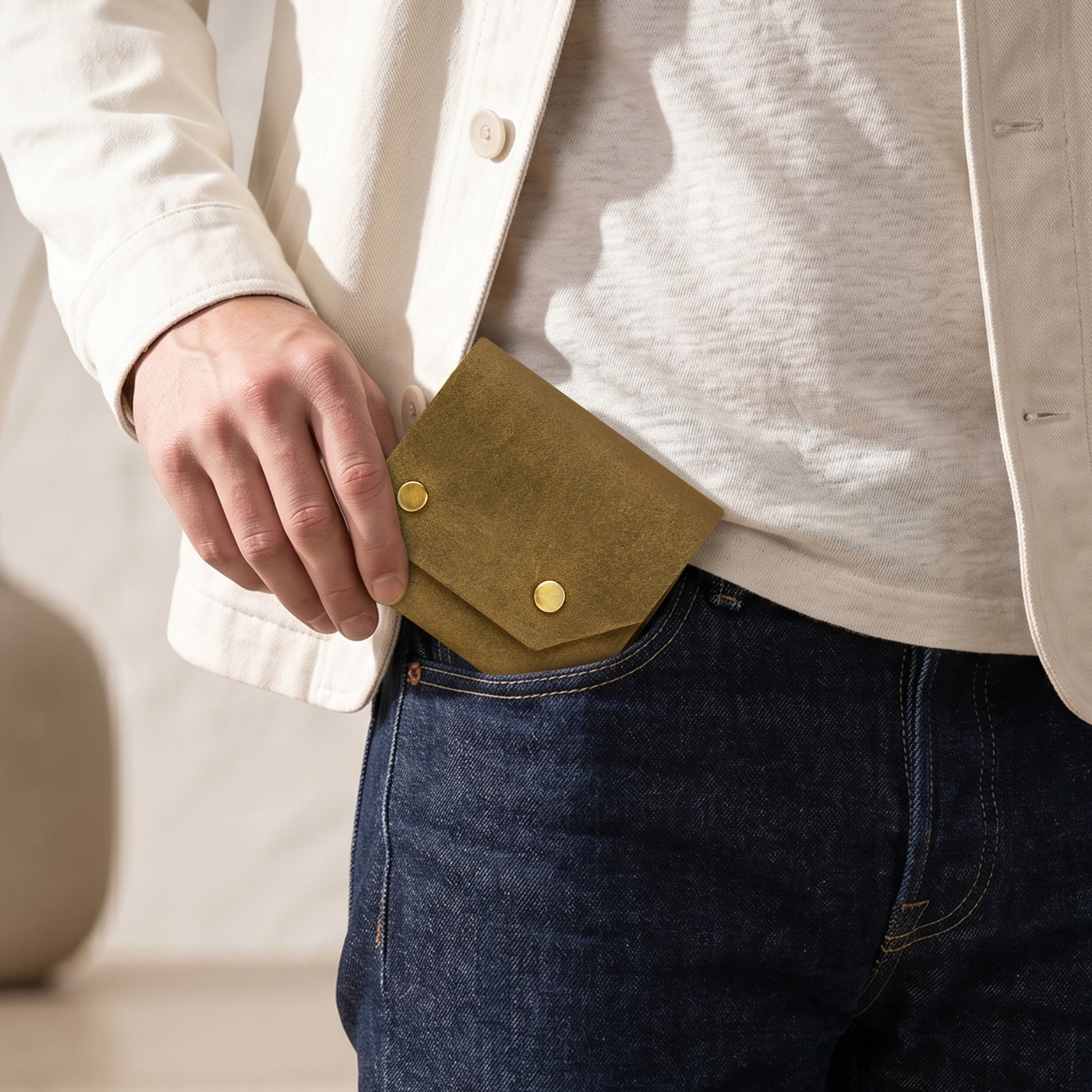 Snapper Minimalist Genuine Leather Wallet - Green