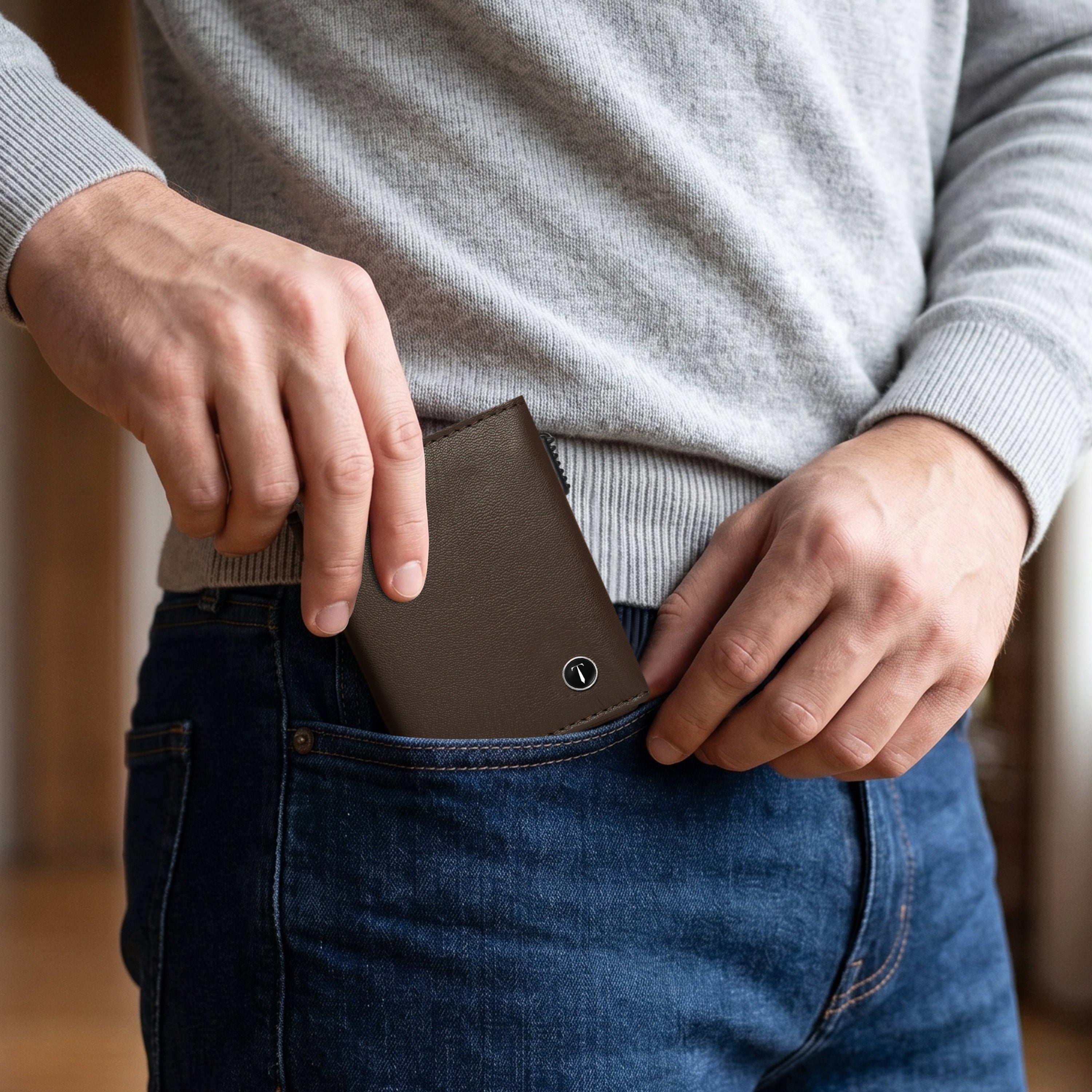 Classic Defender RFID Protected Wallet Cardholder - Brown