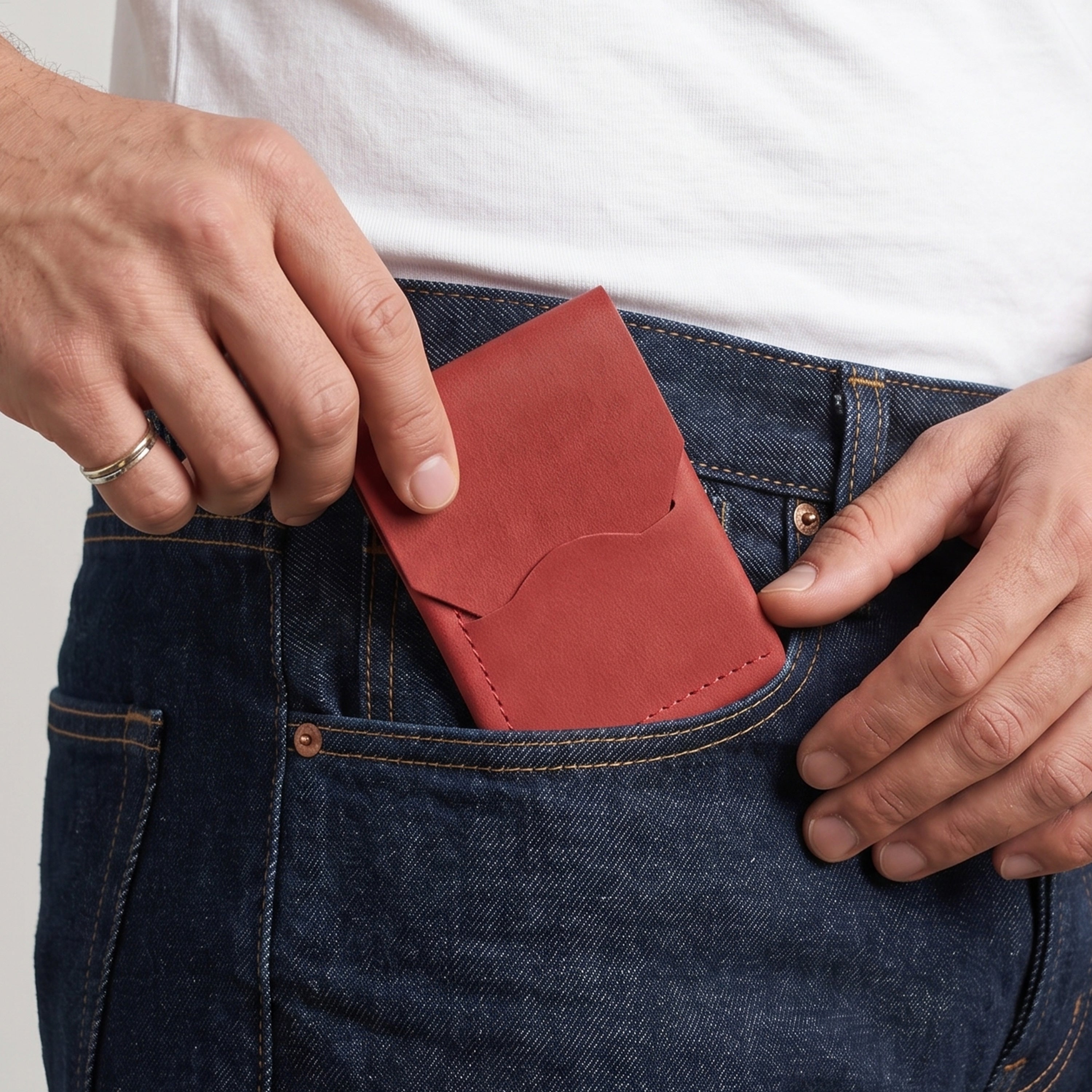 Urban Flip Genuine Leather Wallet - Red