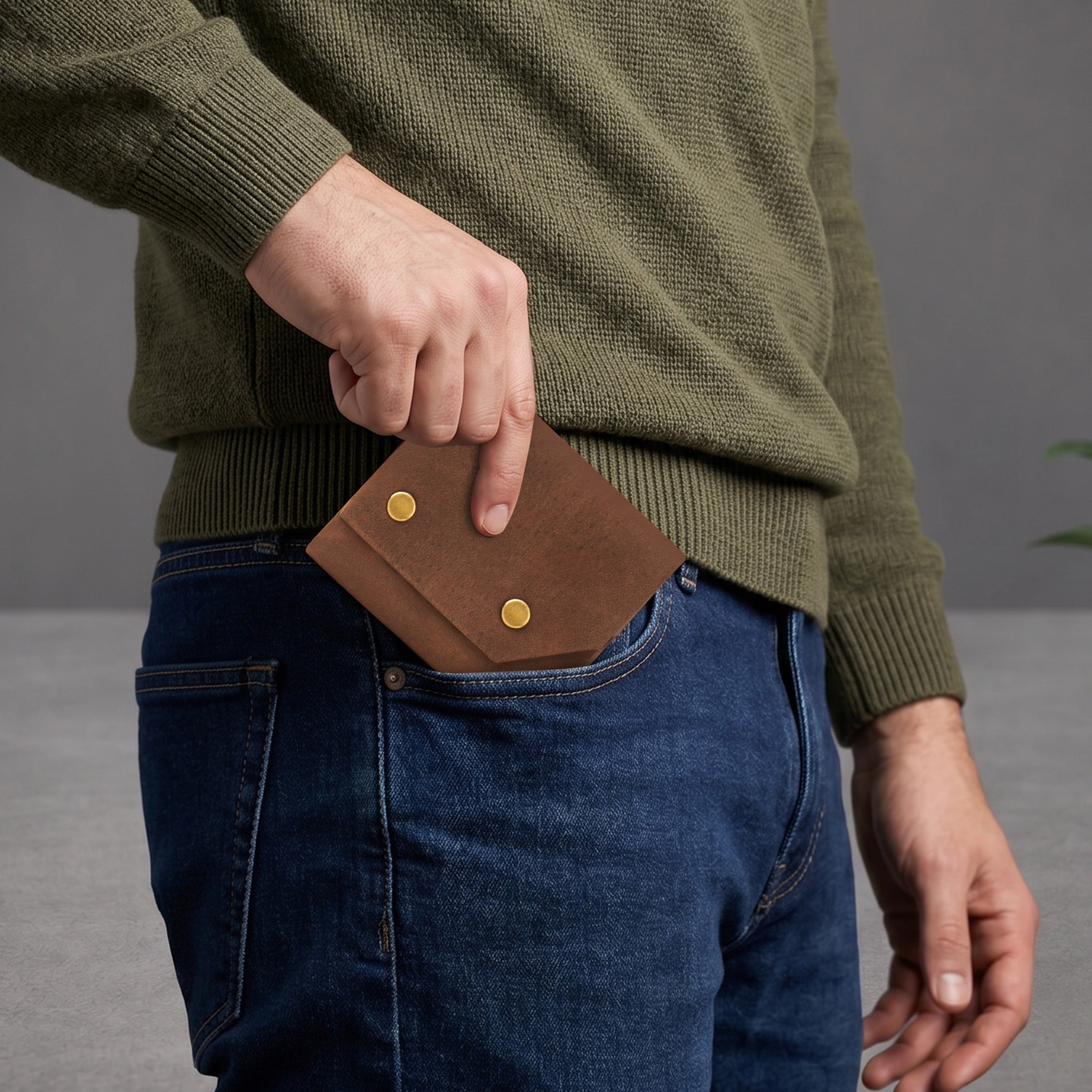 Snapper Minimalist Genuine Leather Wallet - Brown