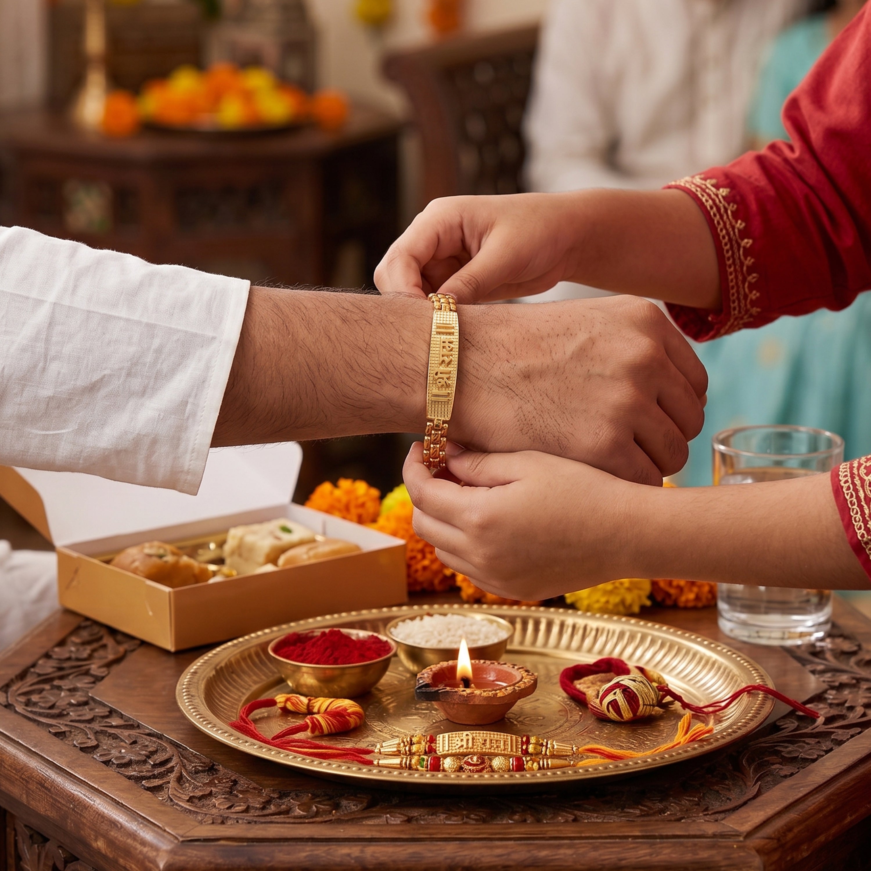 Shri Ram Shakti Bracelet Rakhi - Golden