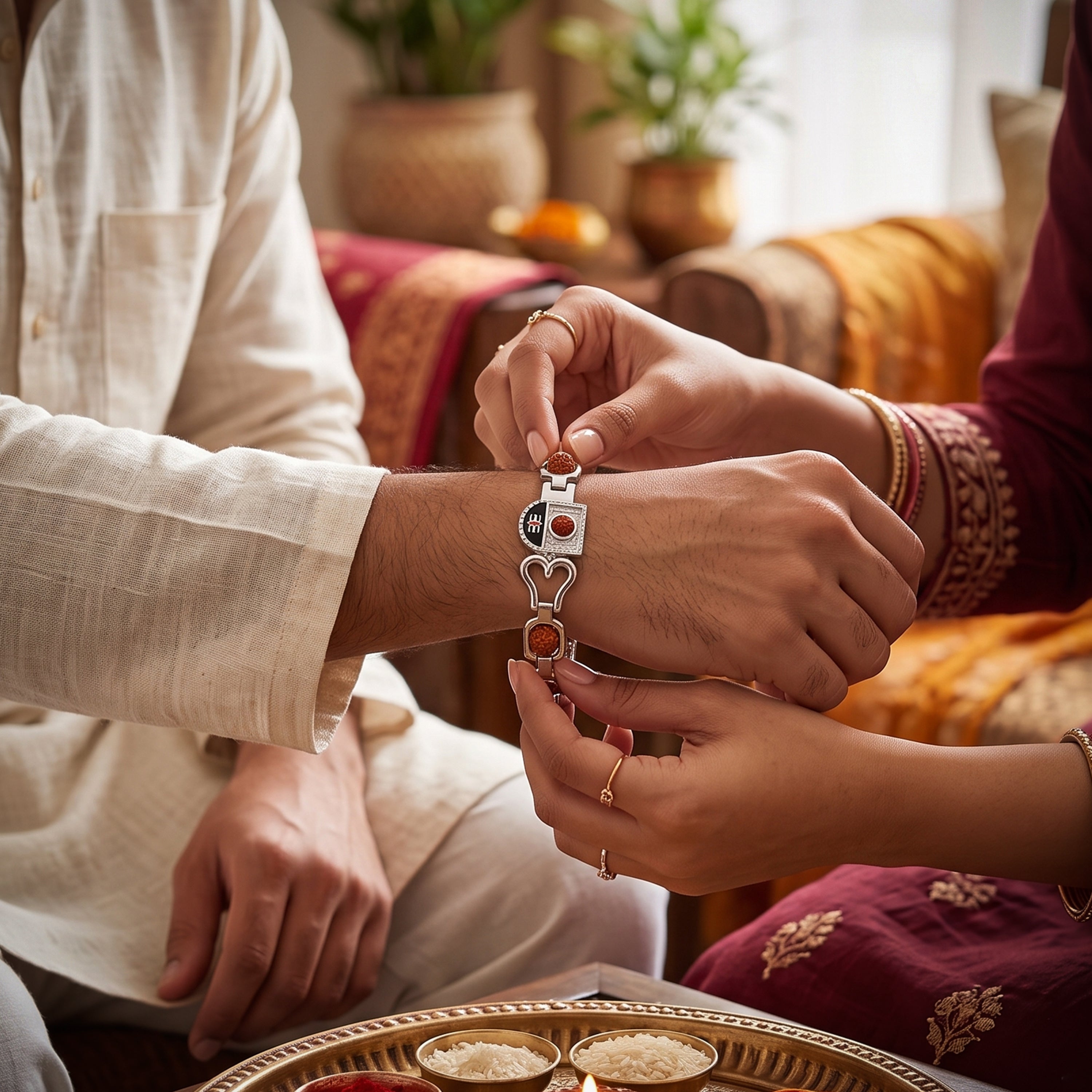 Trinetra Bandhan Om Rudraksh Rakhi