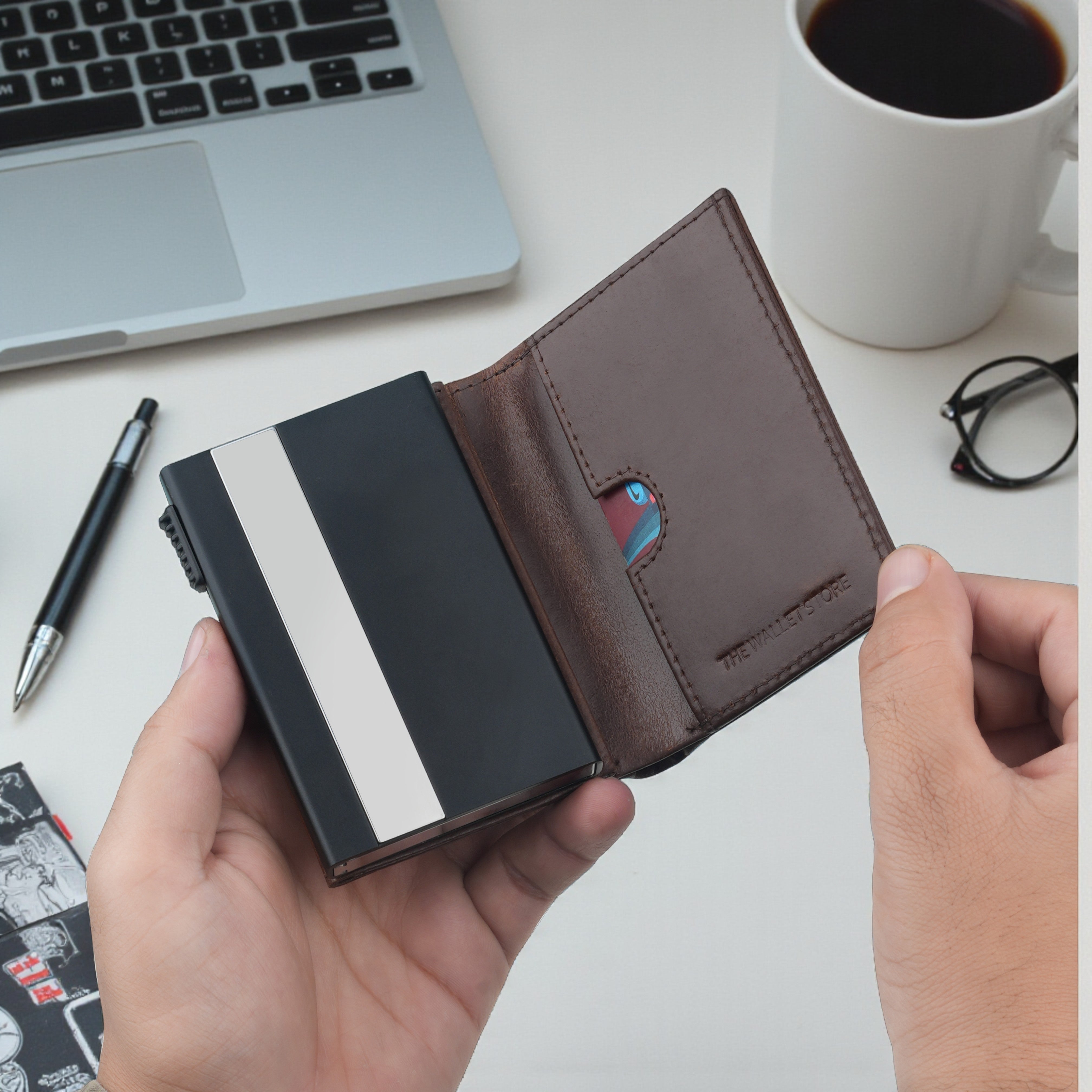 Defender 2.0 RFID Protected Cardholder Wallet - Brown