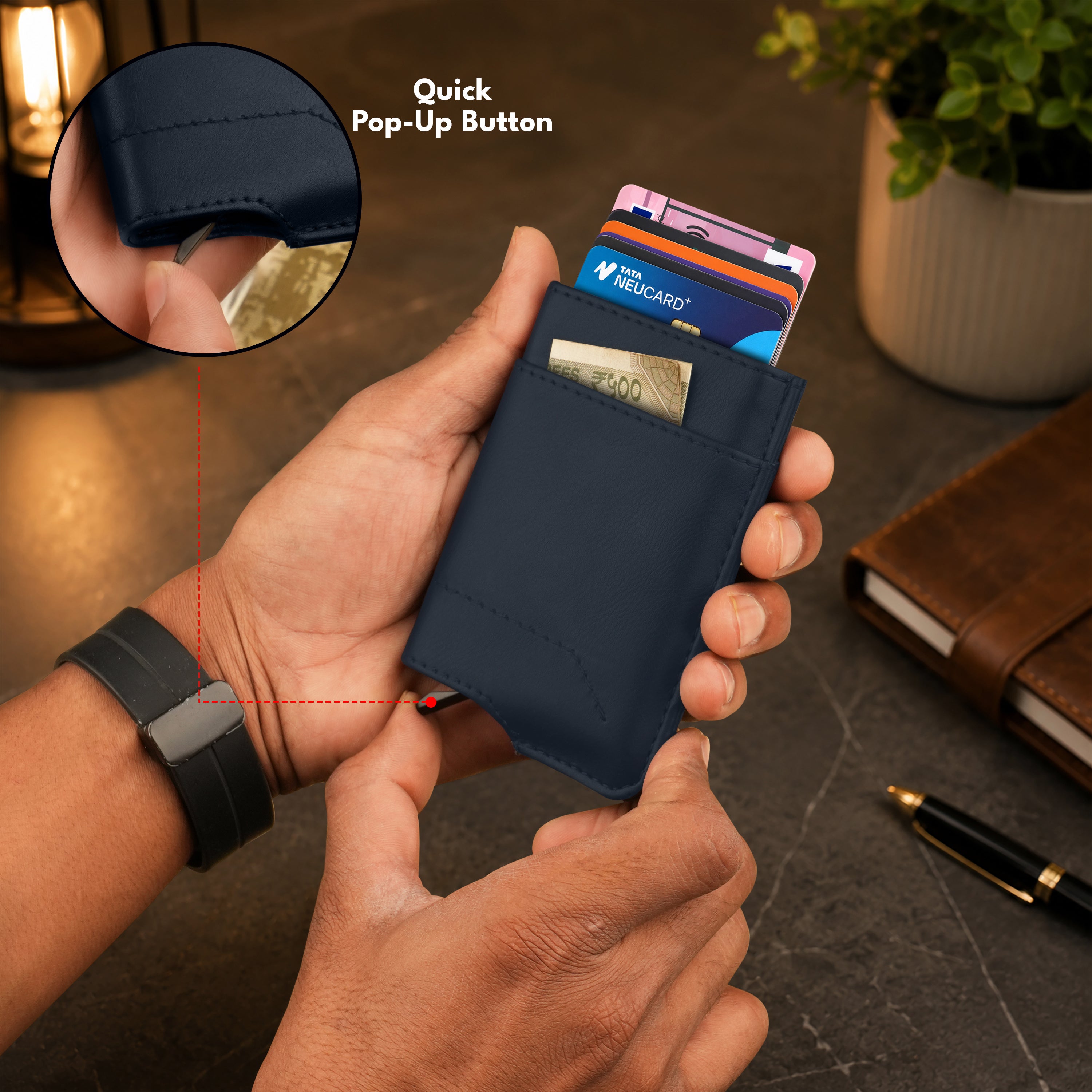 Apex RFID Protected Pop-Up Cardholder - Blue