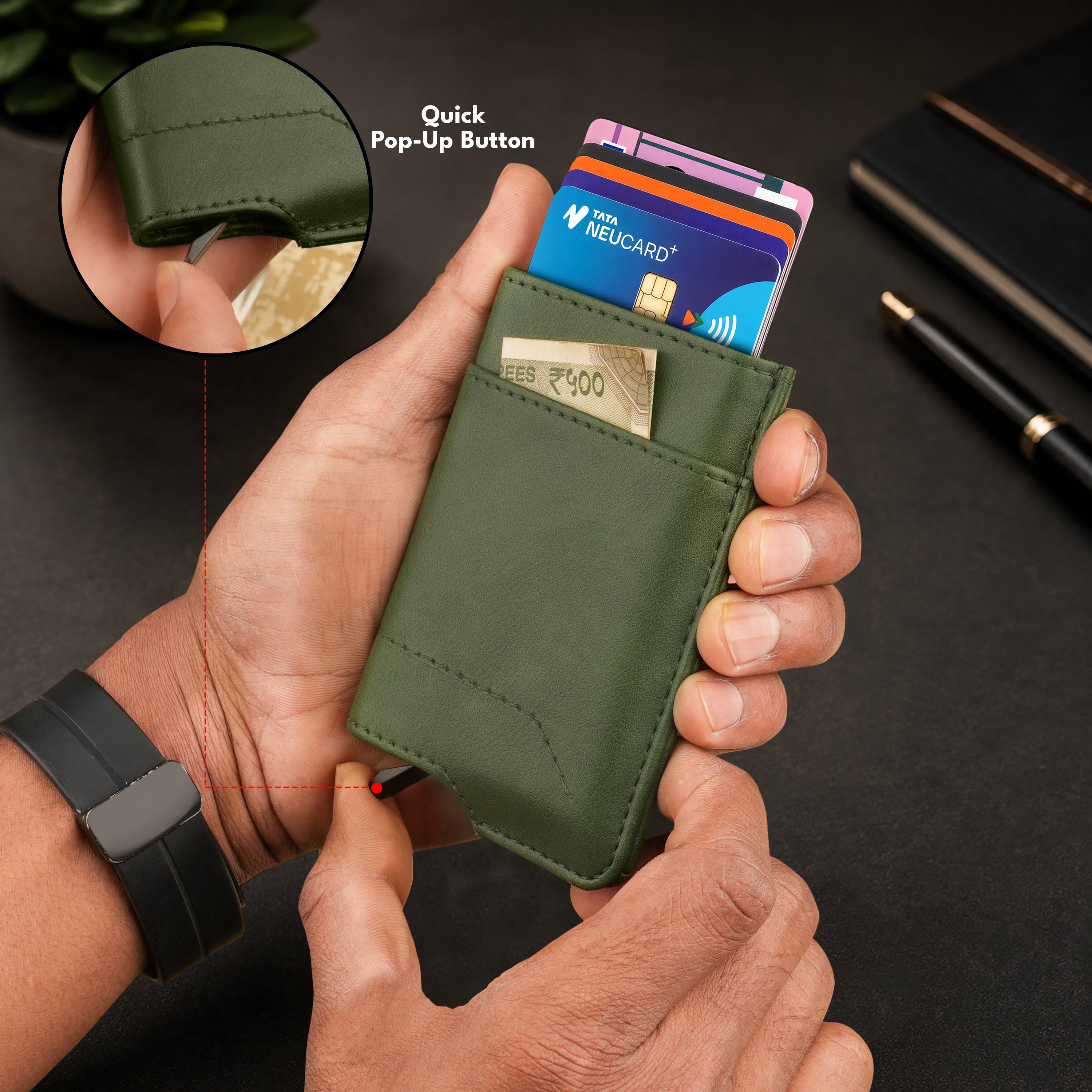 Apex RFID Protected Pop-Up Cardholder - Green