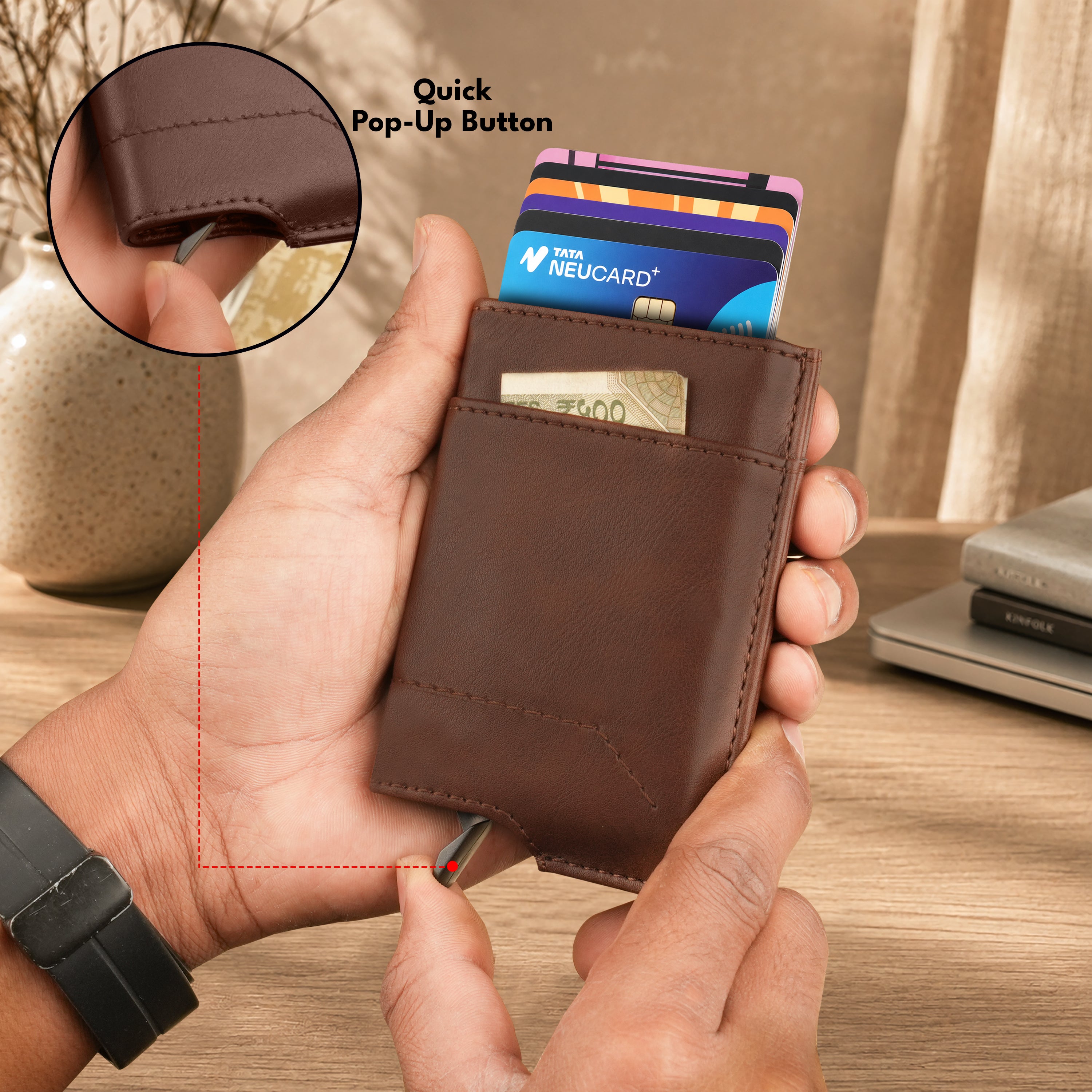 Apex RFID Protected Pop-Up Cardholder - Wine