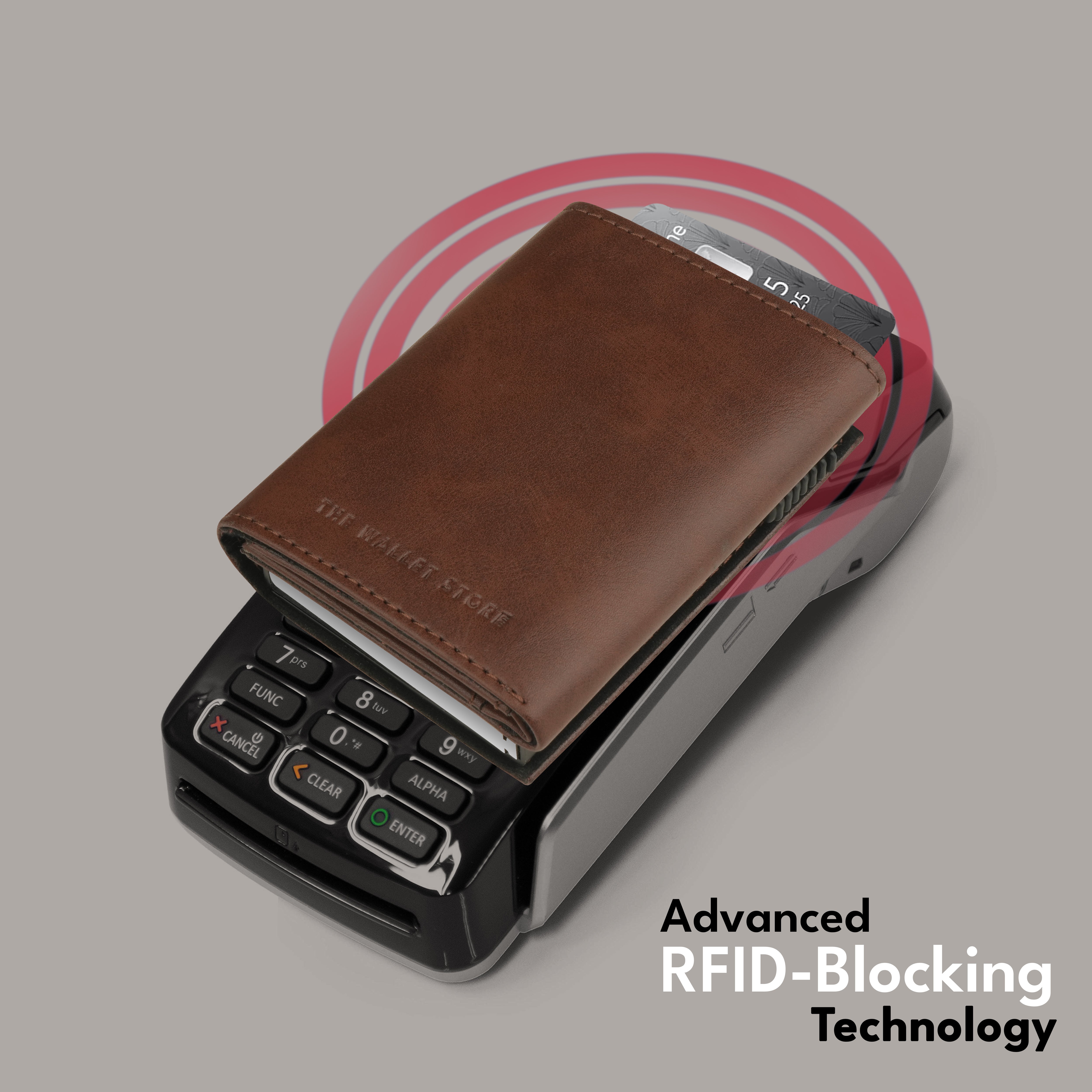 Crest RFID Protected Wallet Cardholder - Brown