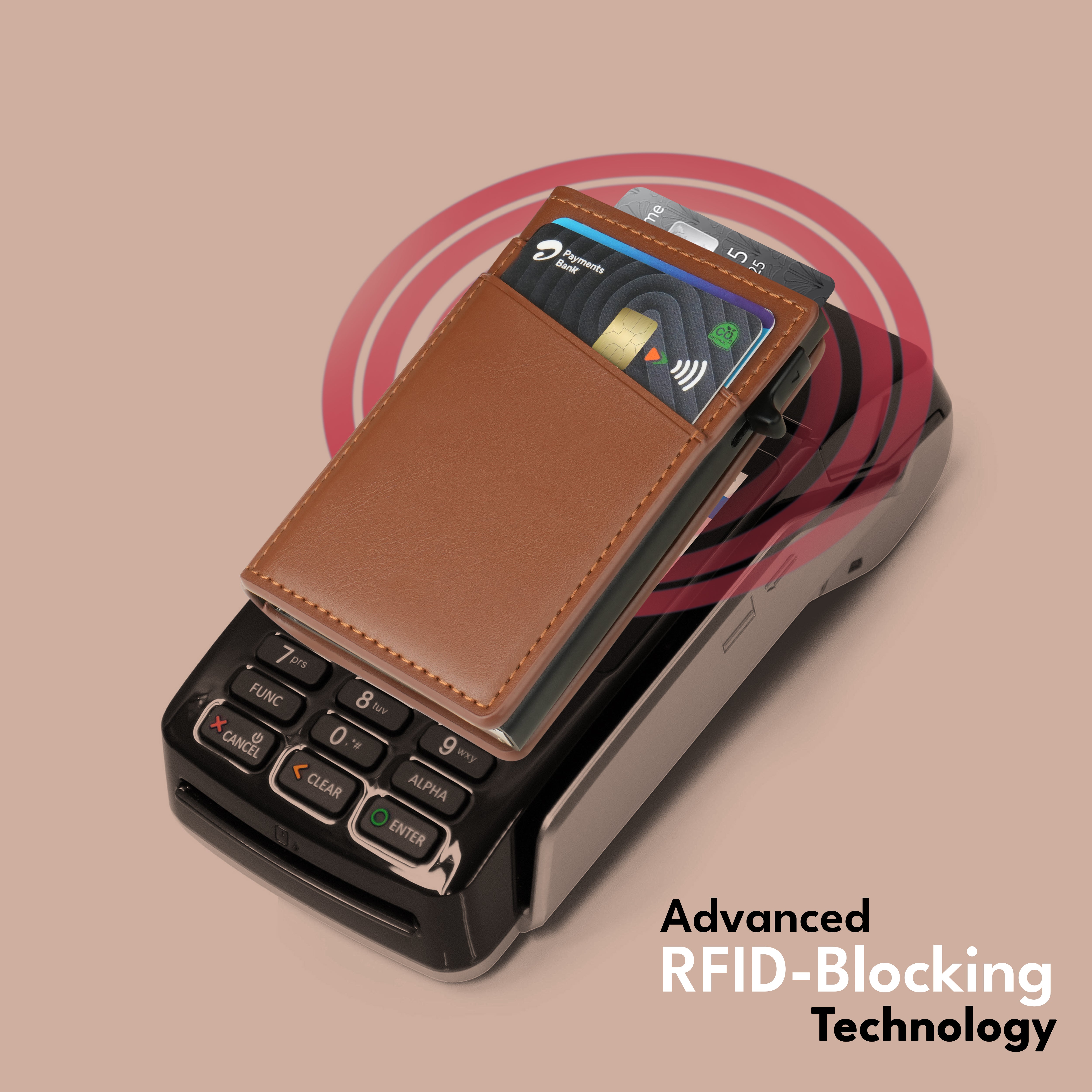 Aero Vault RFID Protected Pop-Up Cardholder - Tan