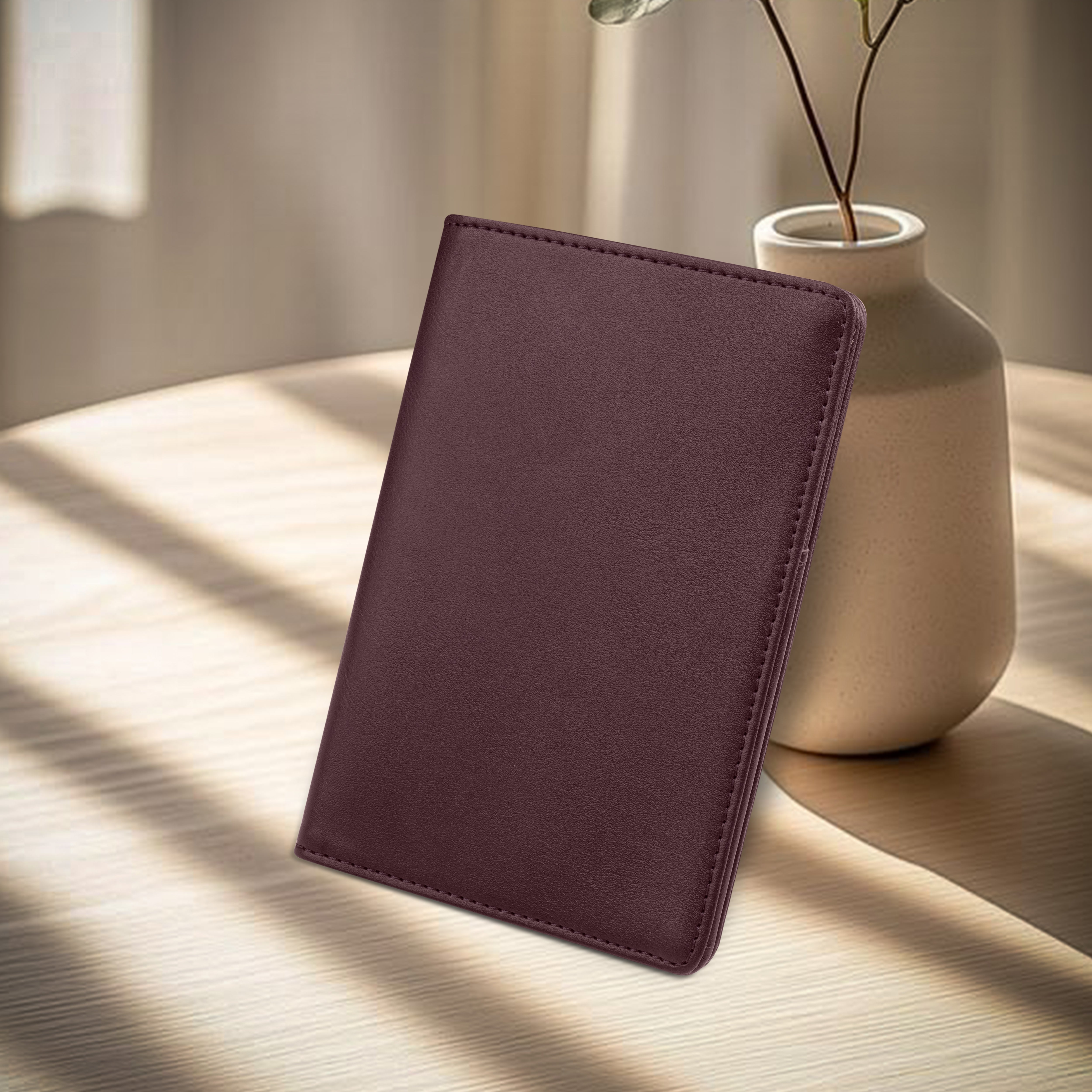 Horizon AirTag Passport Cover - Wine